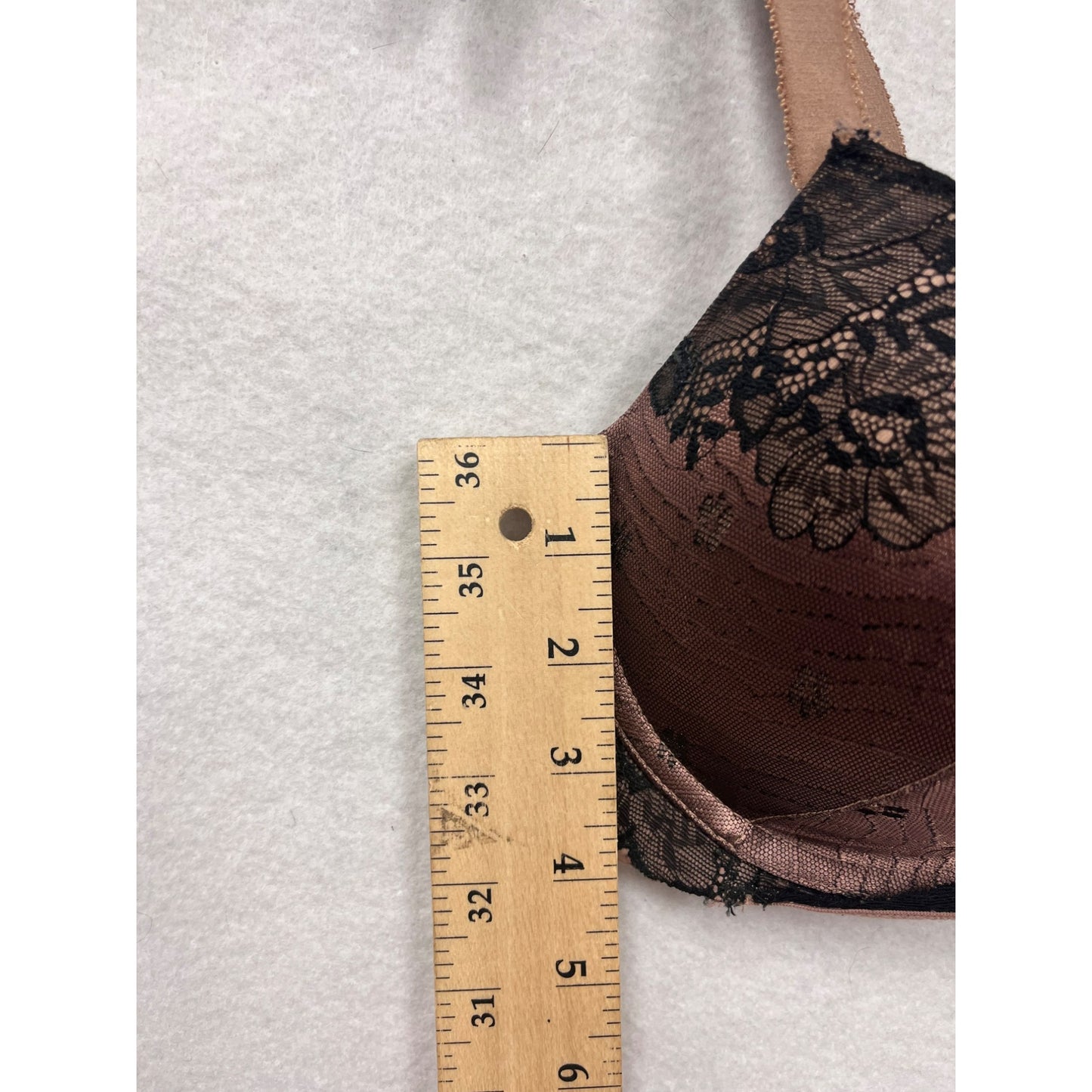 Parisa Womens Brown & Black Lace Push Up Bra 32DDD #6267