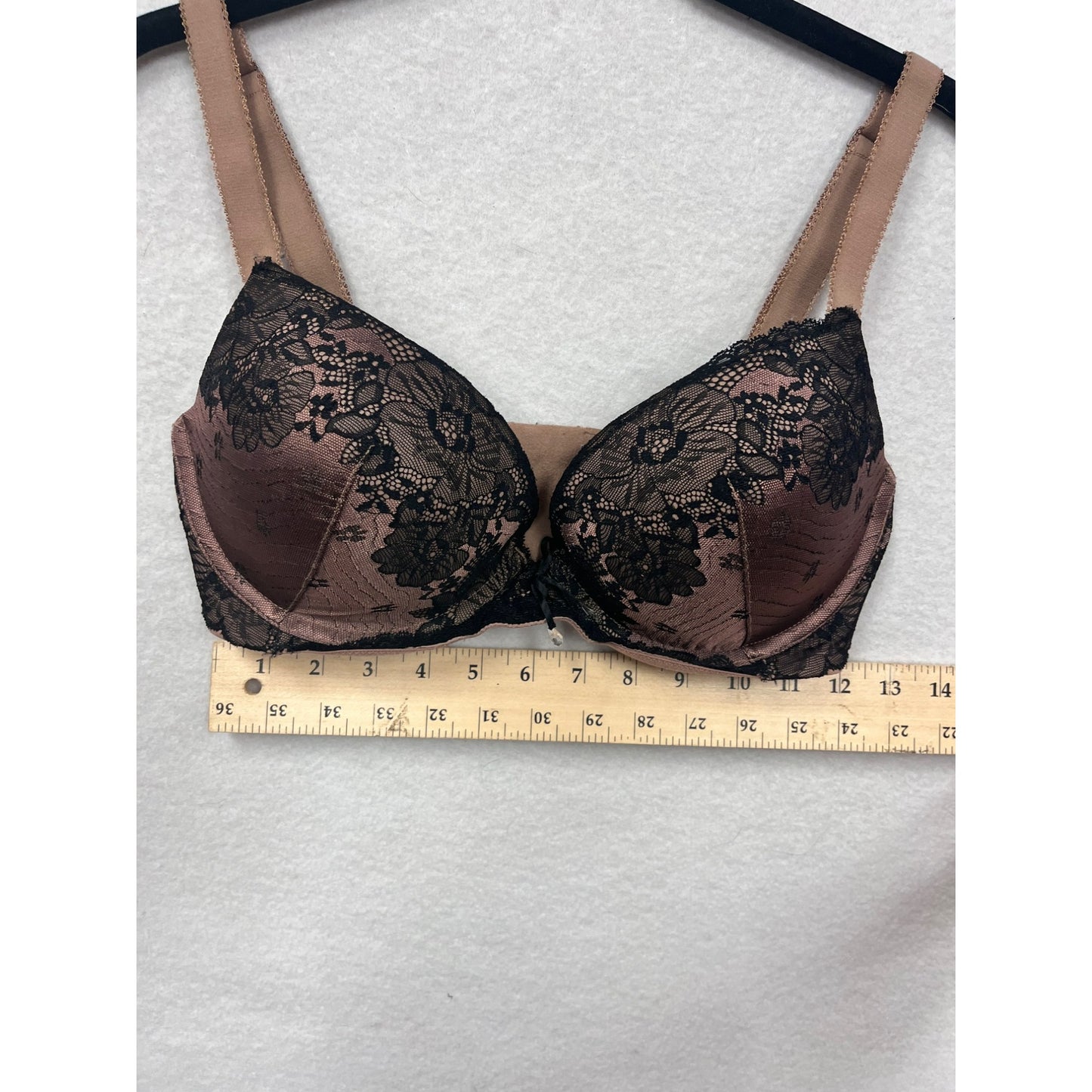 Parisa Womens Brown & Black Lace Push Up Bra 32DDD #6267