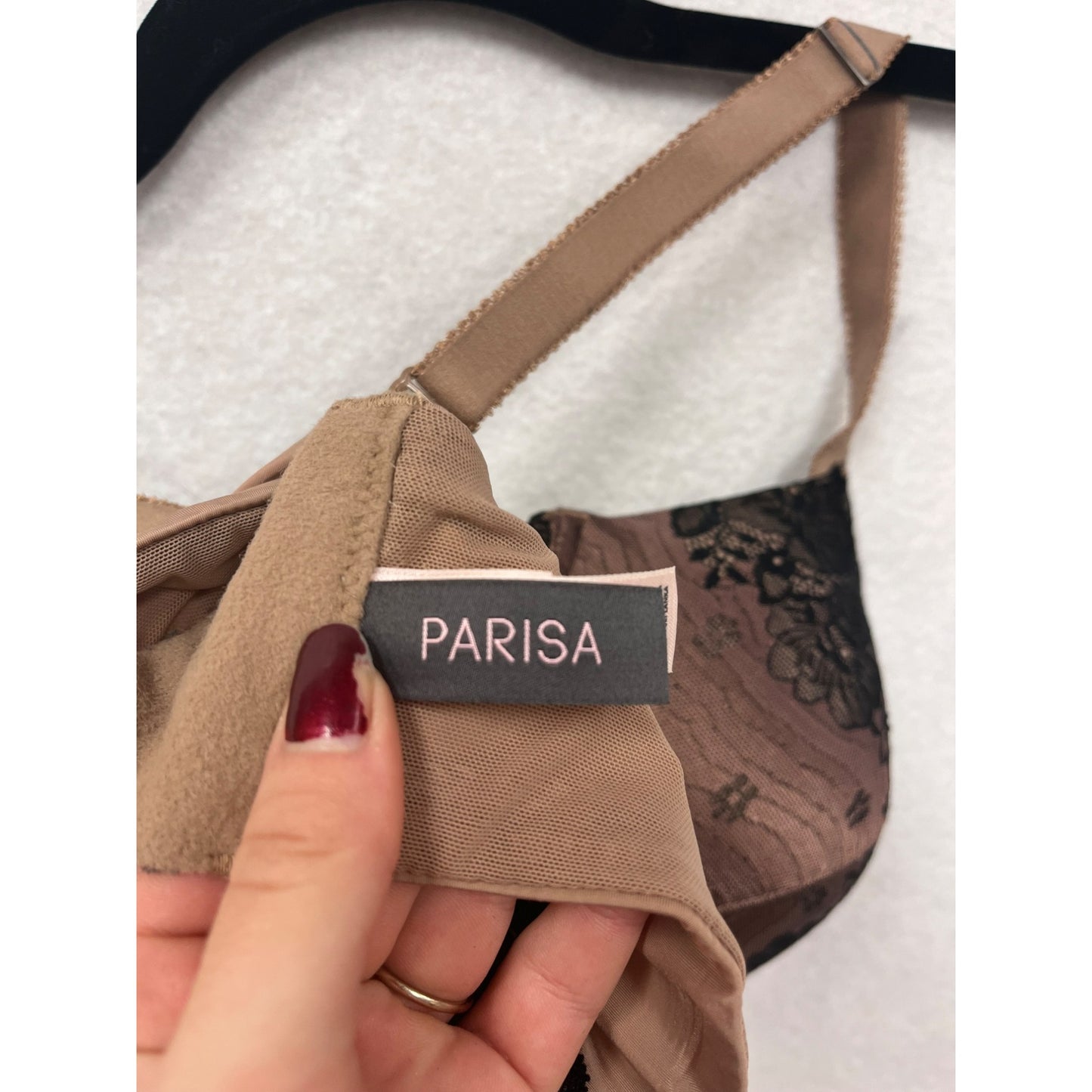 Parisa Womens Brown & Black Lace Push Up Bra 32DDD #6267