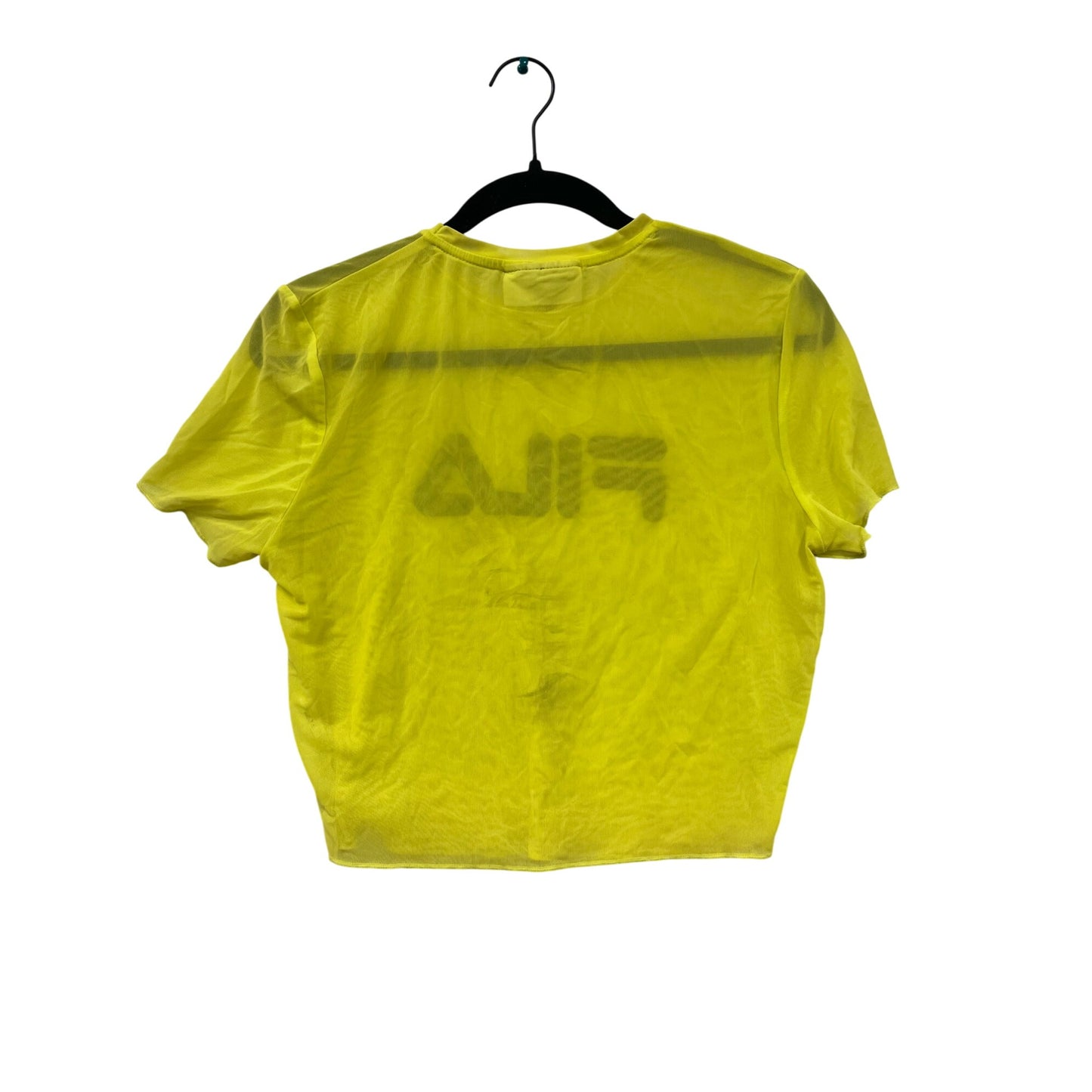 Women’s Neon Yellow FILA Mesh CropTop #2995