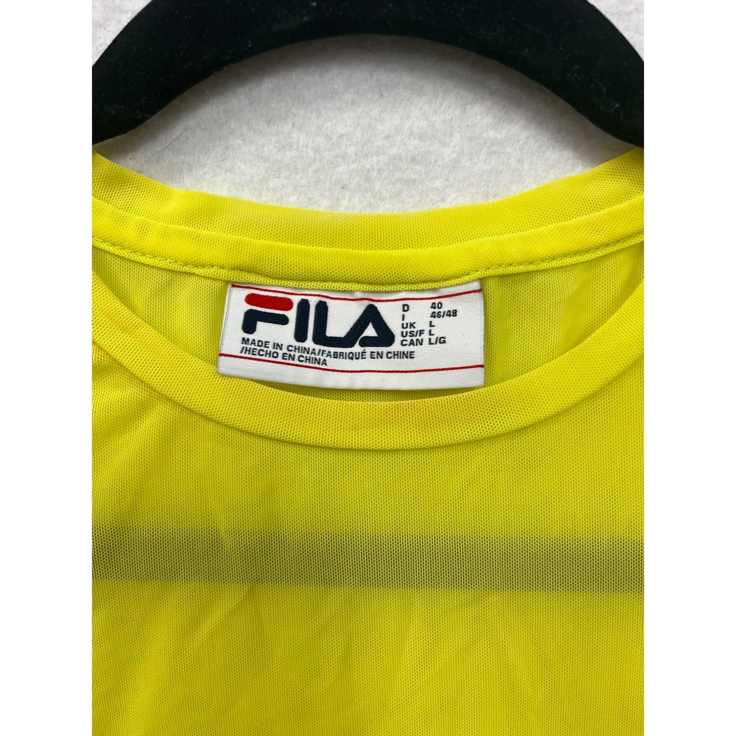Women’s Neon Yellow FILA Mesh CropTop #2995