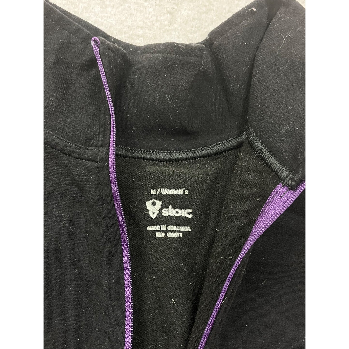 Storck M Black & Purple Long Sleeve Half-Zip Athletic Shirt #8387