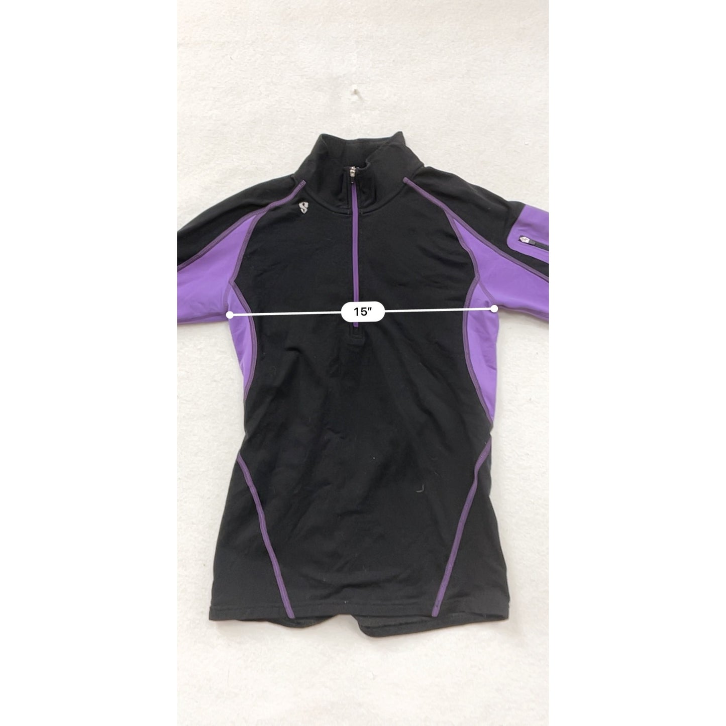Storck M Black & Purple Long Sleeve Half-Zip Athletic Shirt #8387