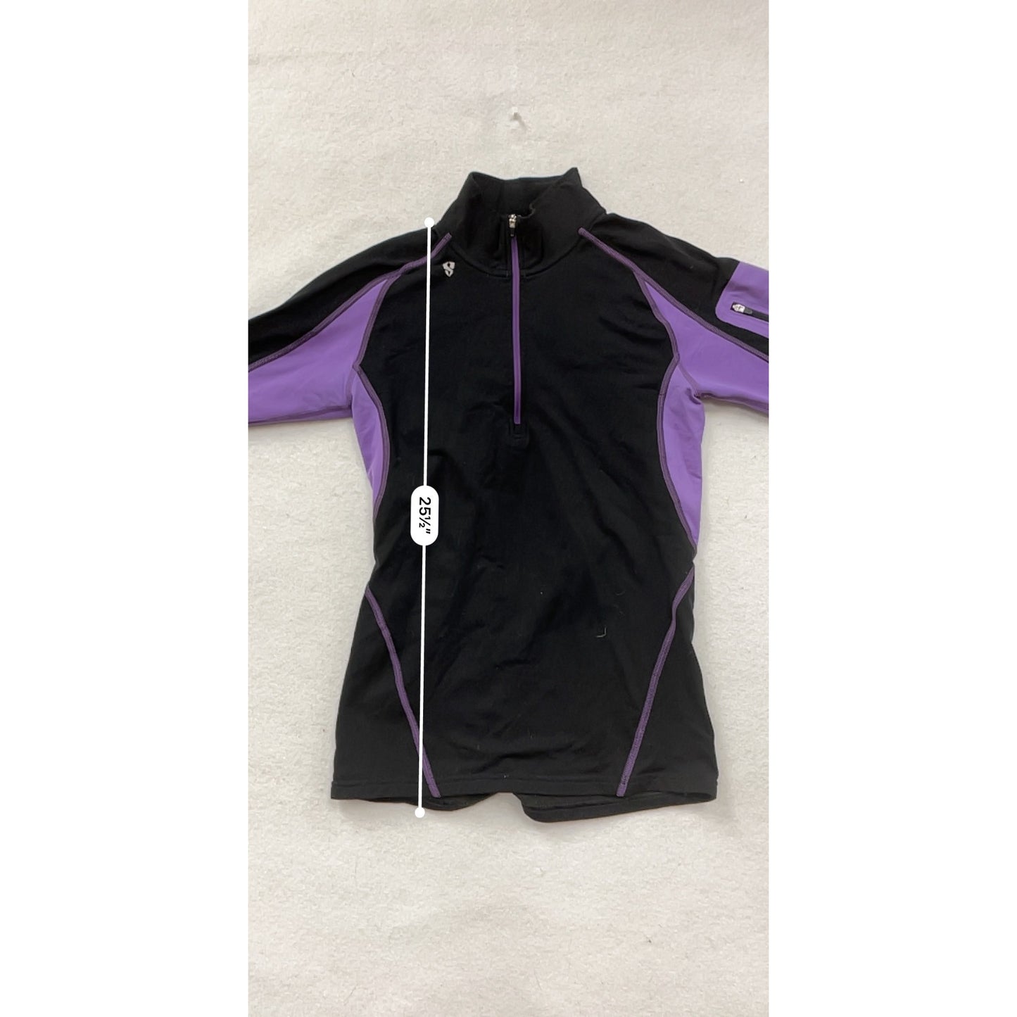 Storck M Black & Purple Long Sleeve Half-Zip Athletic Shirt #8387