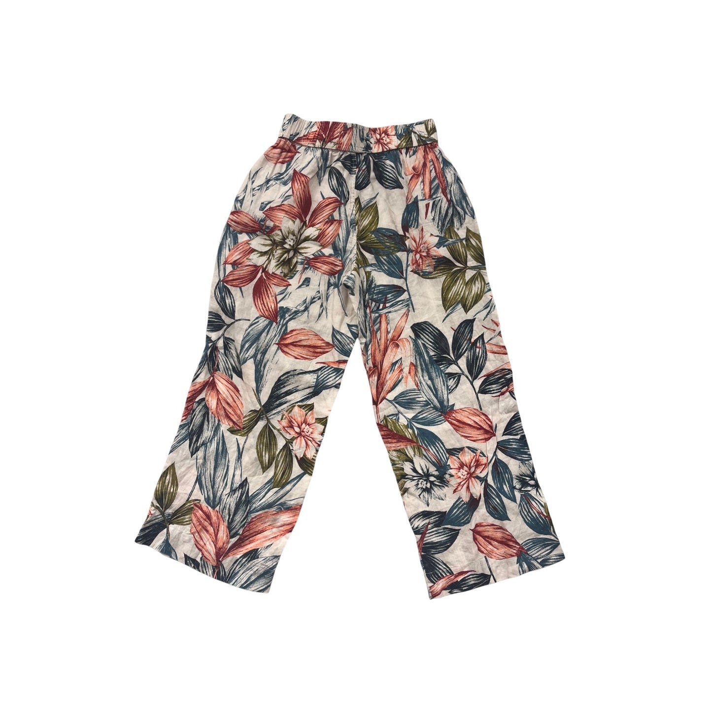 C&C California Womens Floral Printed Wide-Leg Linen Pants S #6552