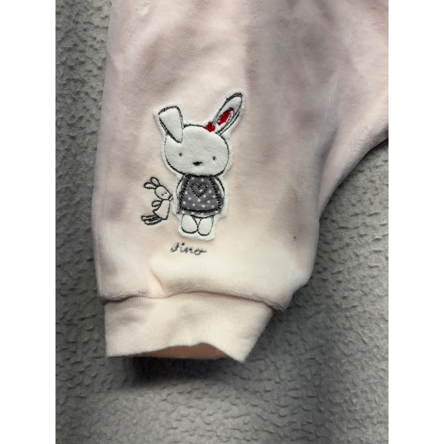 Baby Girls Pink Long Sleeve Bunny Embroidered Set #7646