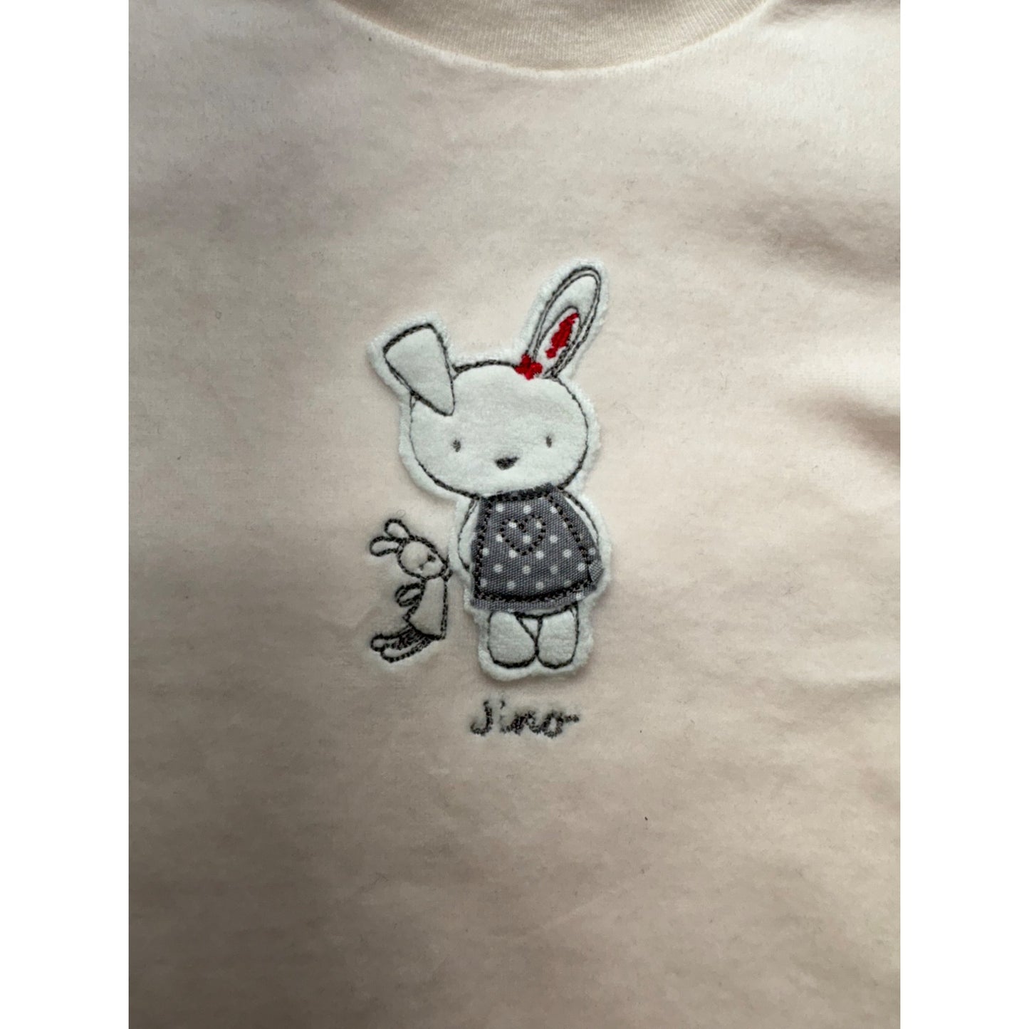 Baby Girls Pink Long Sleeve Bunny Embroidered Set #7646
