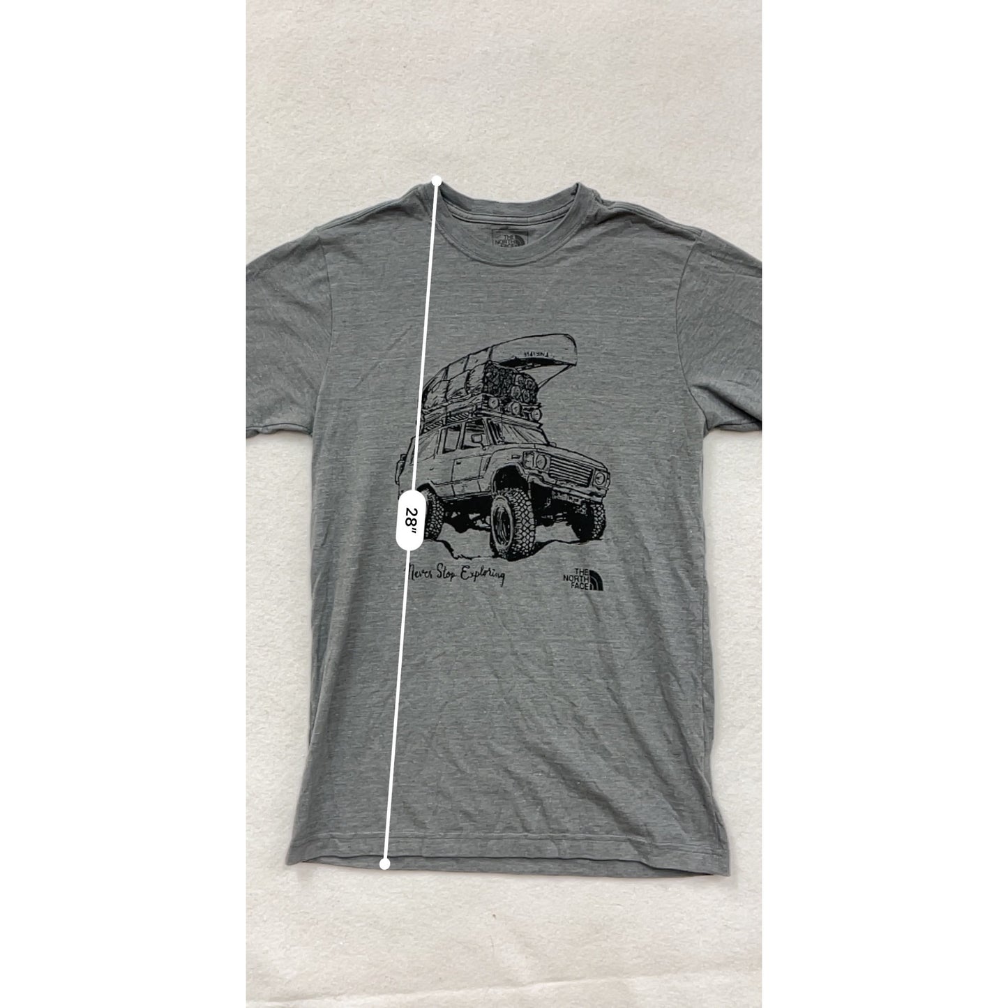 The North Face Mens Graphic Tee Small Gray Slim Fit #6907
