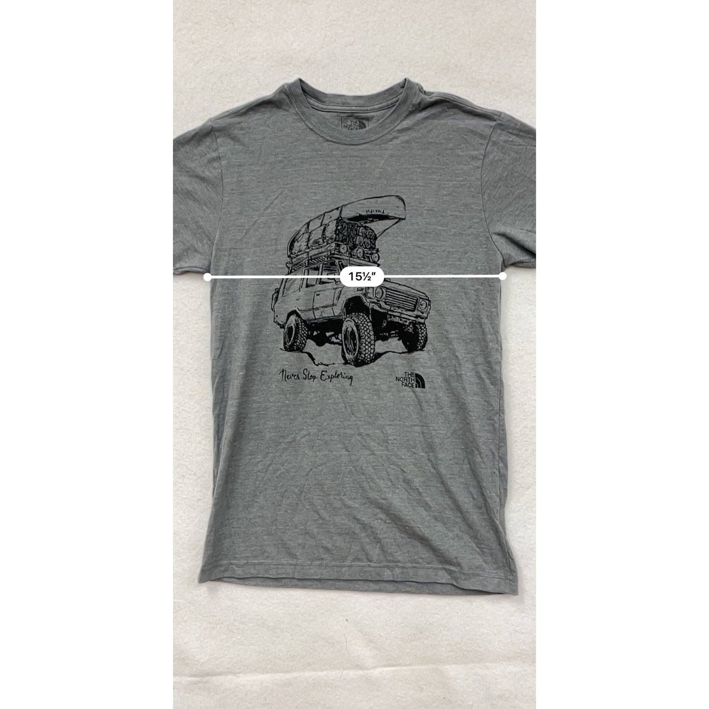 The North Face Mens Graphic Tee Small Gray Slim Fit #6907