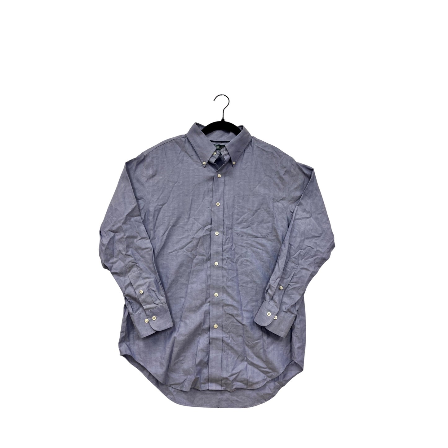 Lauren Ralph Lauren Mens Classic Fit Non-Iron Button-Down Shirt 16 32/33 Blue #6904