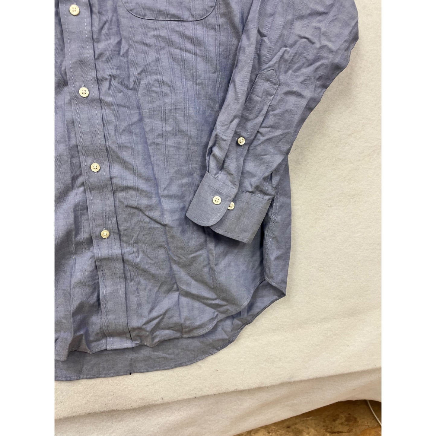 Lauren Ralph Lauren Mens Classic Fit Non-Iron Button-Down Shirt 16 32/33 Blue #6904