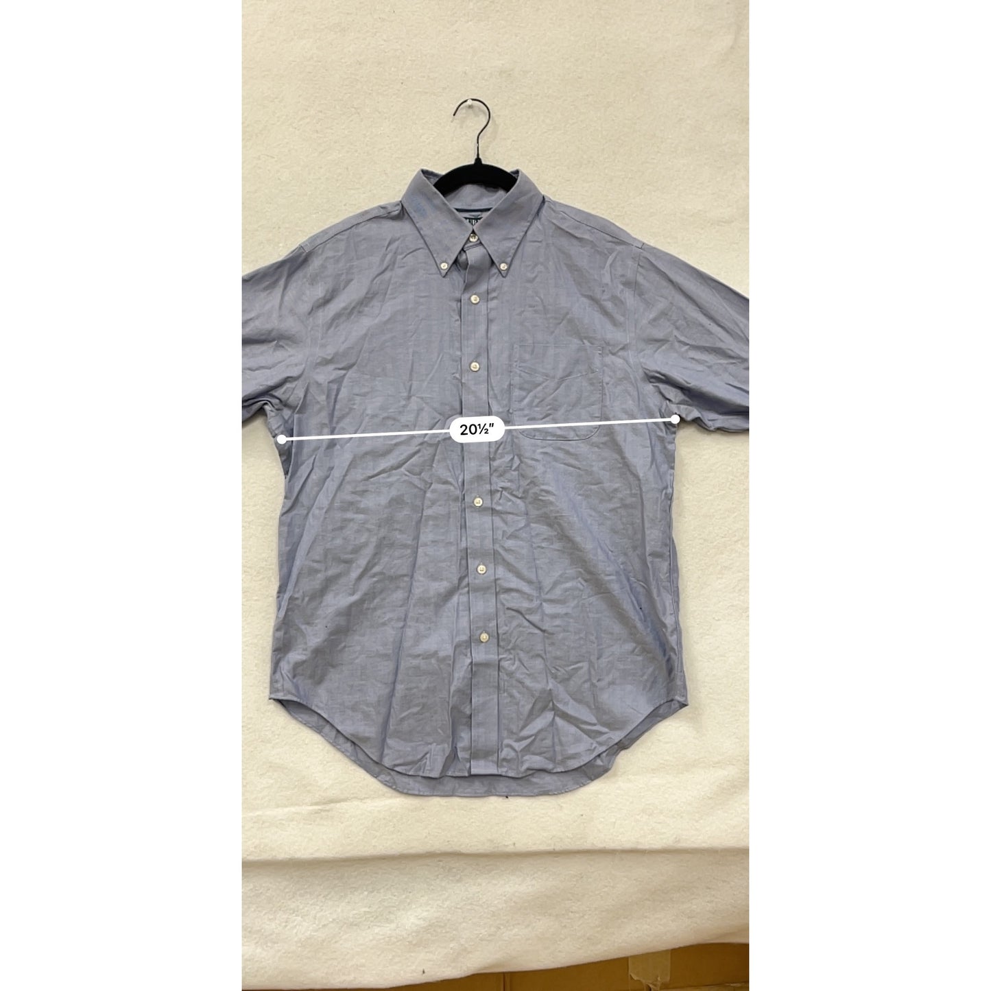 Lauren Ralph Lauren Mens Classic Fit Non-Iron Button-Down Shirt 16 32/33 Blue #6904