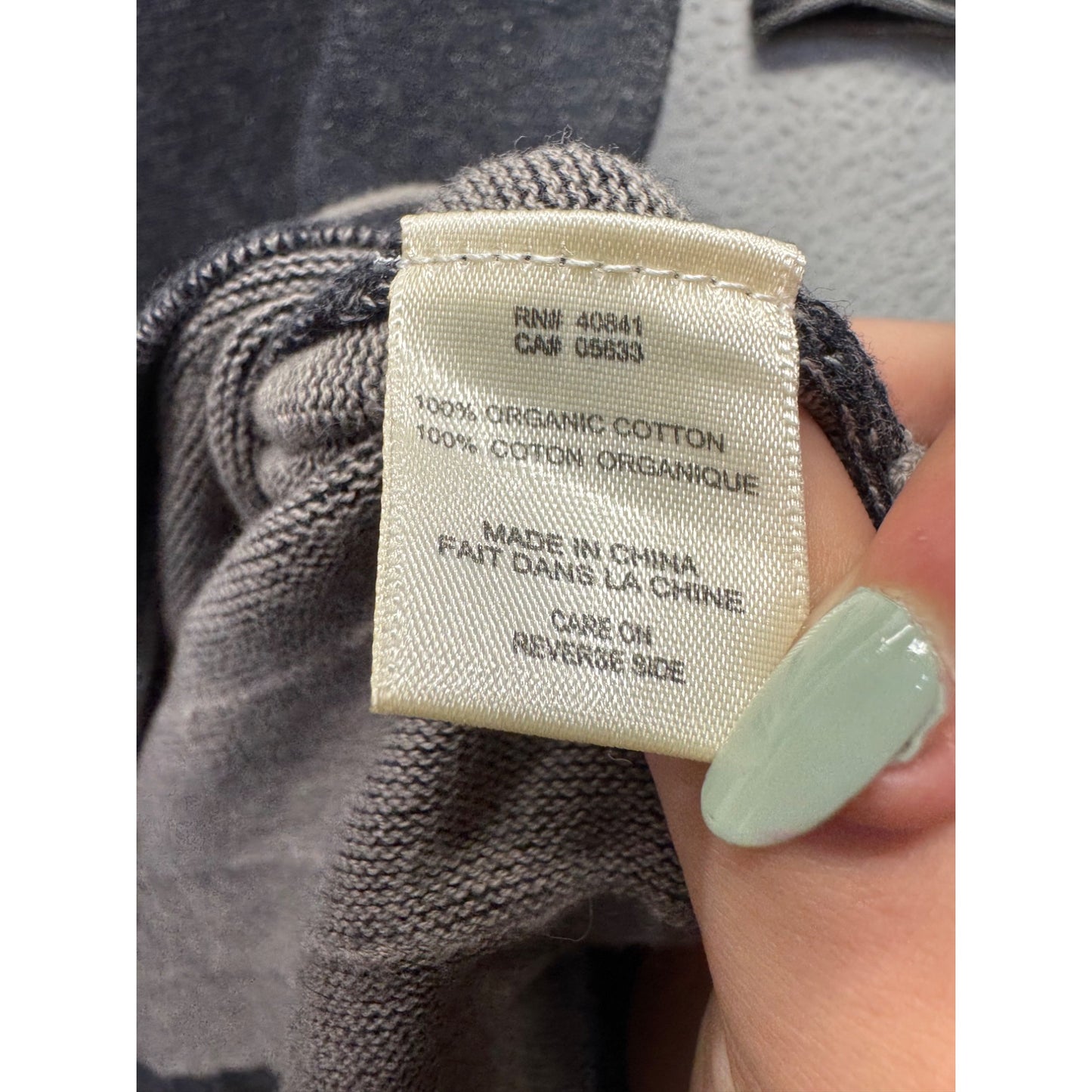 Organic Cotton Gray Long-Sleeve Dress With White Stitching By Aventura #7800