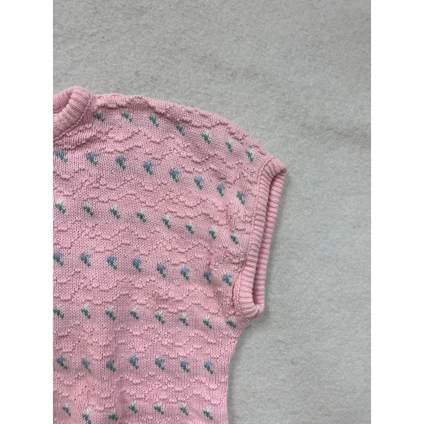 Vintage Jessica Scott Pink Knit Sweater Top Womens S #8267