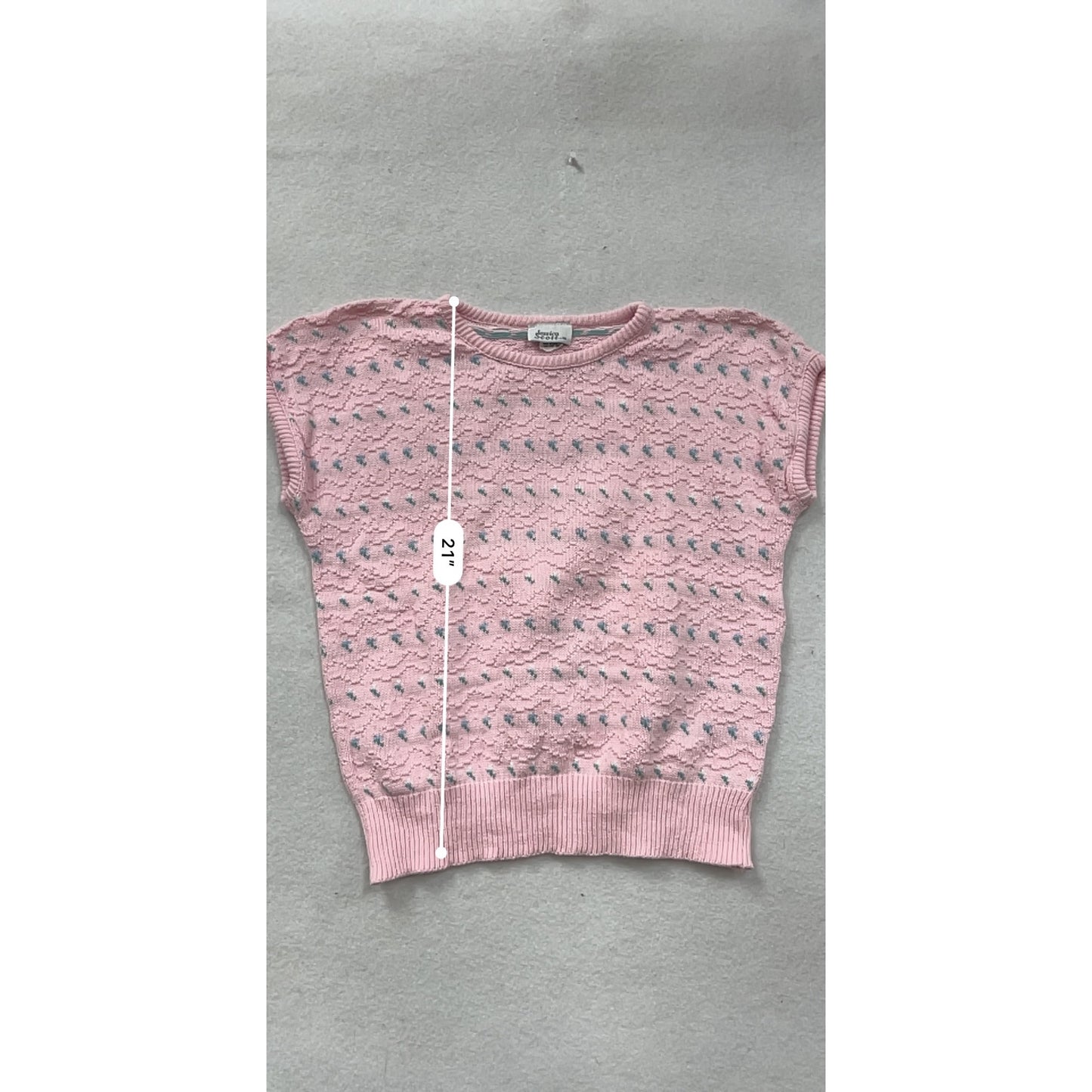 Vintage Jessica Scott Pink Knit Sweater Top Womens S #8267