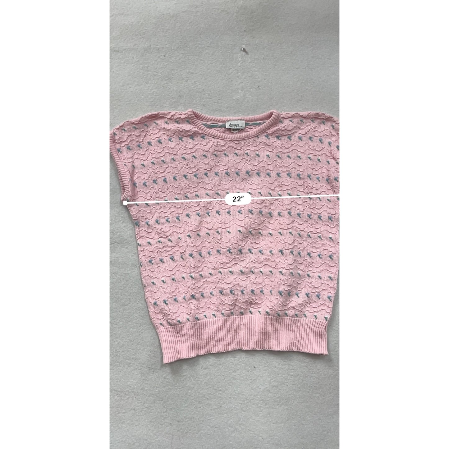 Vintage Jessica Scott Pink Knit Sweater Top Womens S #8267