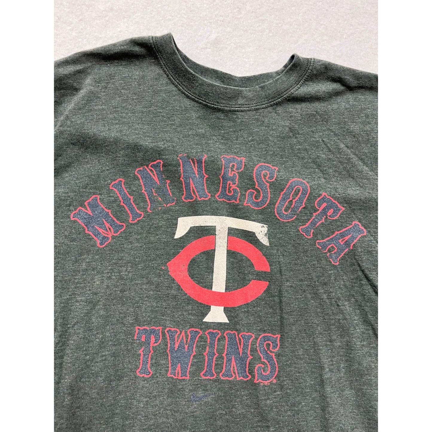Women’s Grey Nike Minnesota Twins Graphic T-Shirt #6357