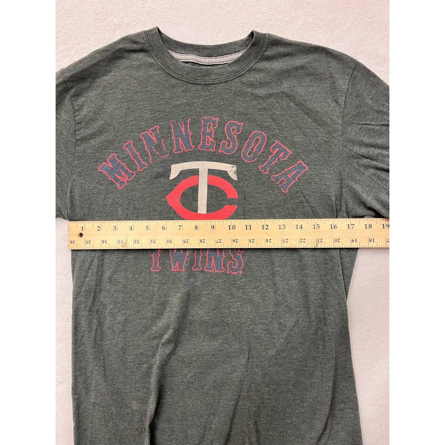 Women’s Grey Nike Minnesota Twins Graphic T-Shirt #6357