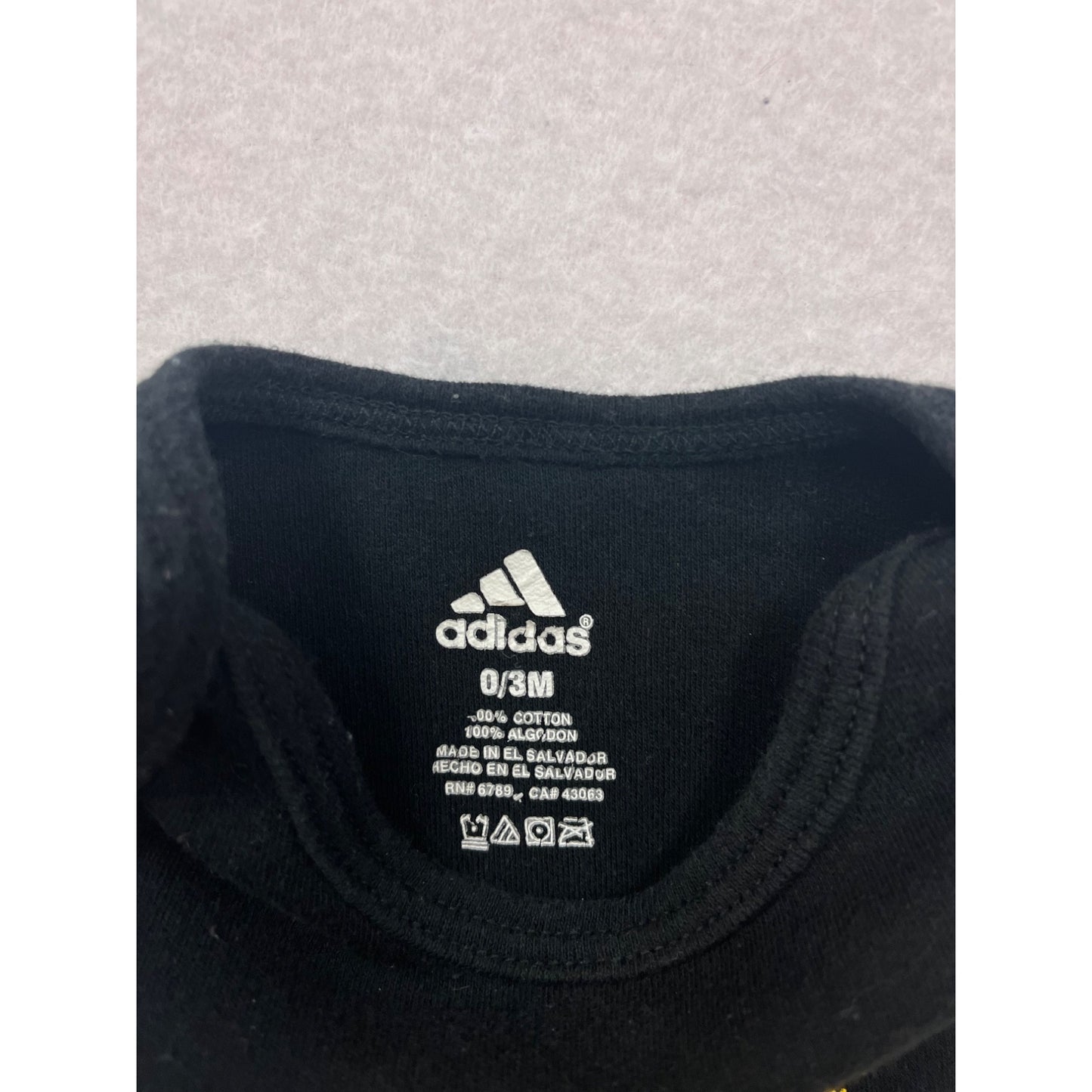 Adidas Iowa Hawkeyes Baby Bodysuit 0/3M Black & Gold Short Sleeve Snap Closure #6670