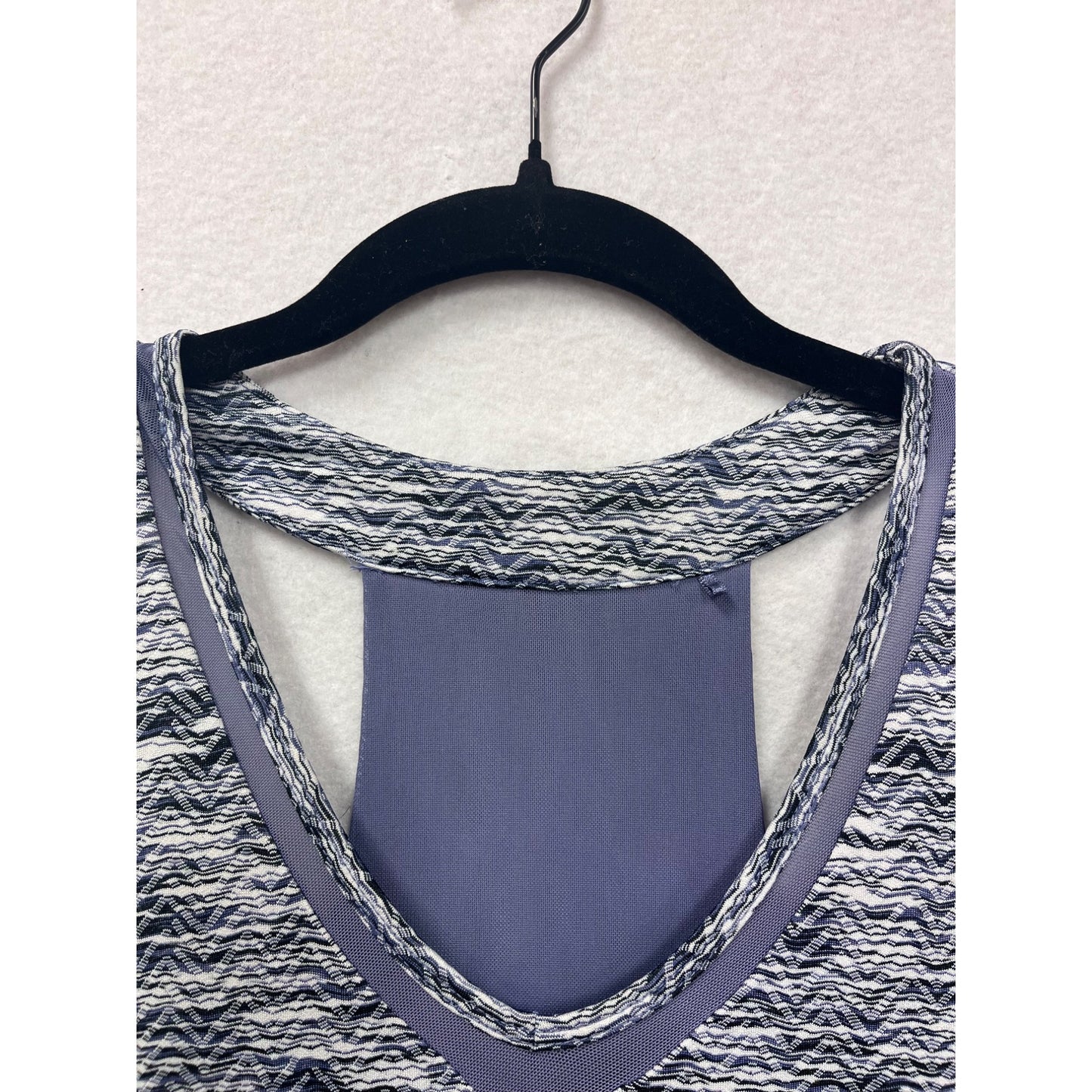 MPG Women's Large Athletic Racerback Dress Blue/Gray Pattern #6817