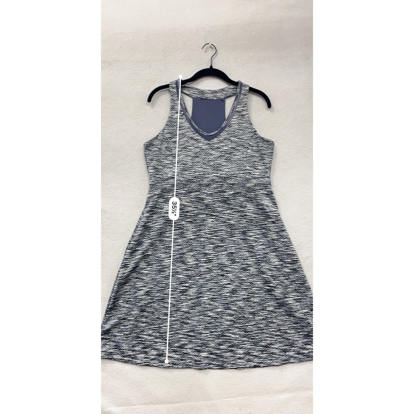 MPG Women's Large Athletic Racerback Dress Blue/Gray Pattern #6817