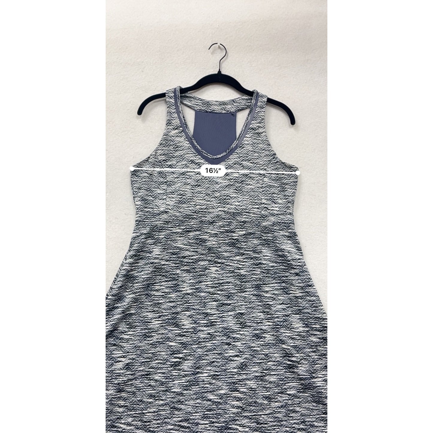 MPG Women's Large Athletic Racerback Dress Blue/Gray Pattern #6817