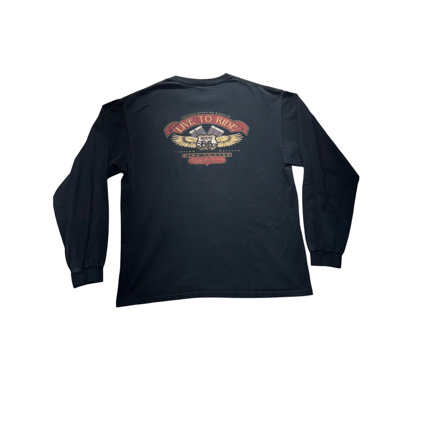 Vintage Route 66 Arizona Live To Ride Graphic Long Sleeve Shirt XL #7678