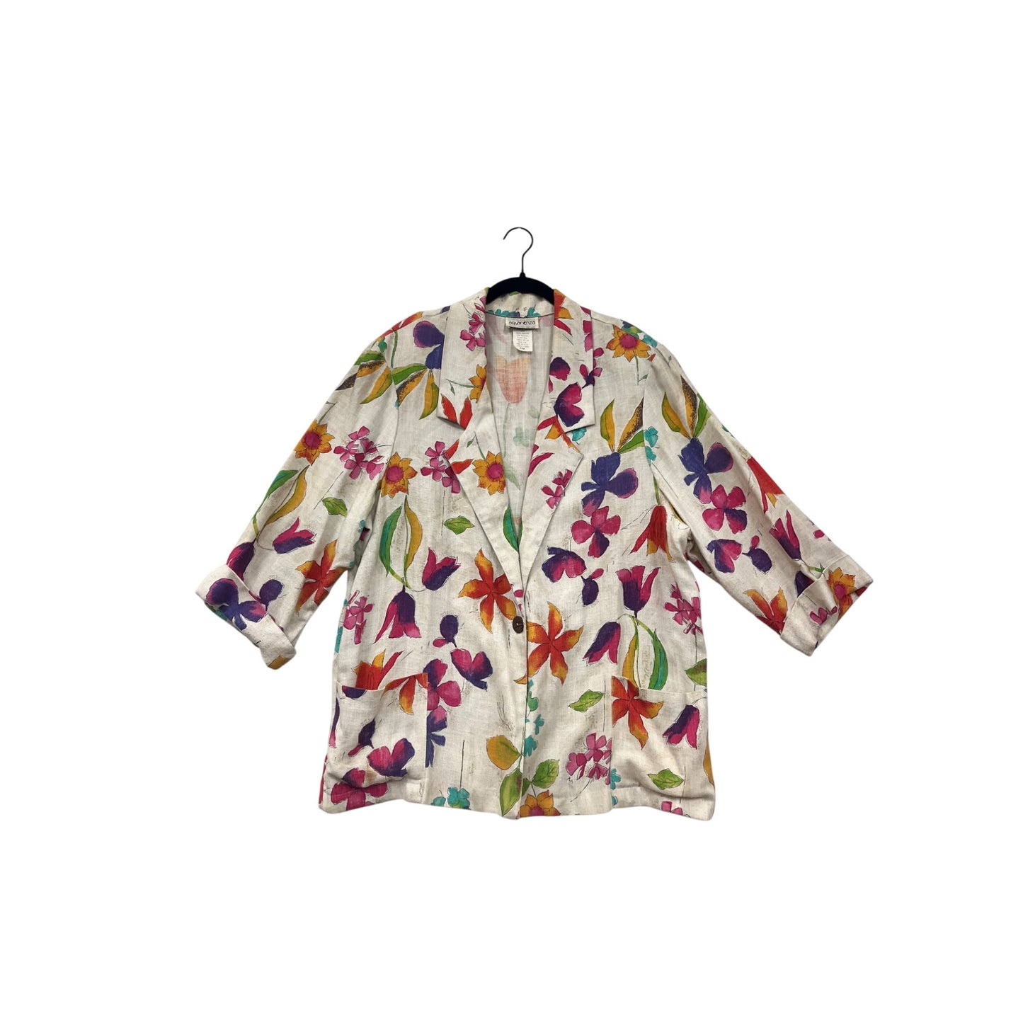 Vintage Apparenza Womens Floral Blazer Jacket 22W #6946