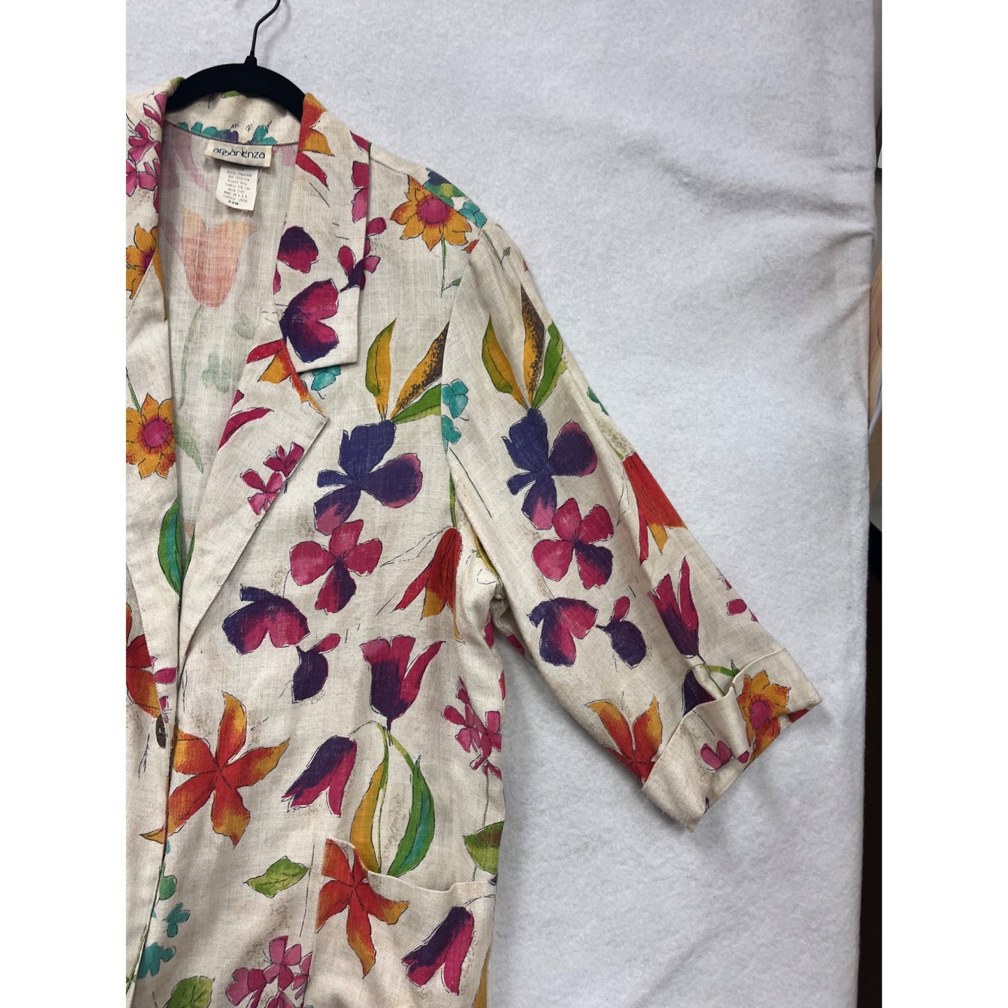 Vintage Apparenza Womens Floral Blazer Jacket 22W #6946