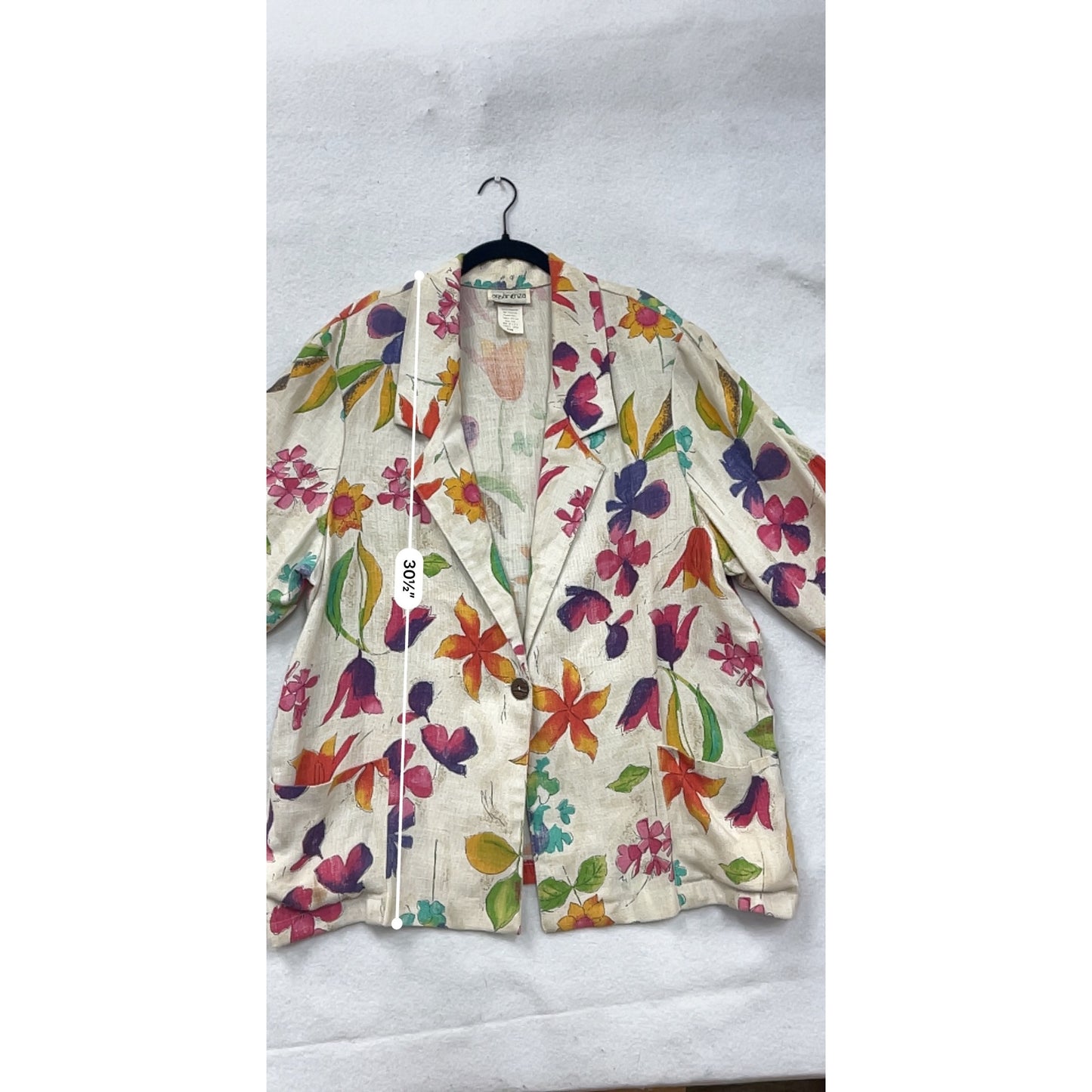 Vintage Apparenza Womens Floral Blazer Jacket 22W #6946