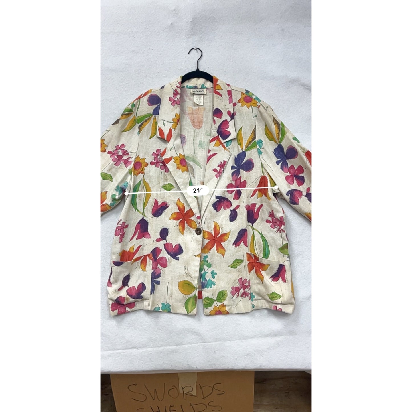 Vintage Apparenza Womens Floral Blazer Jacket 22W #6946