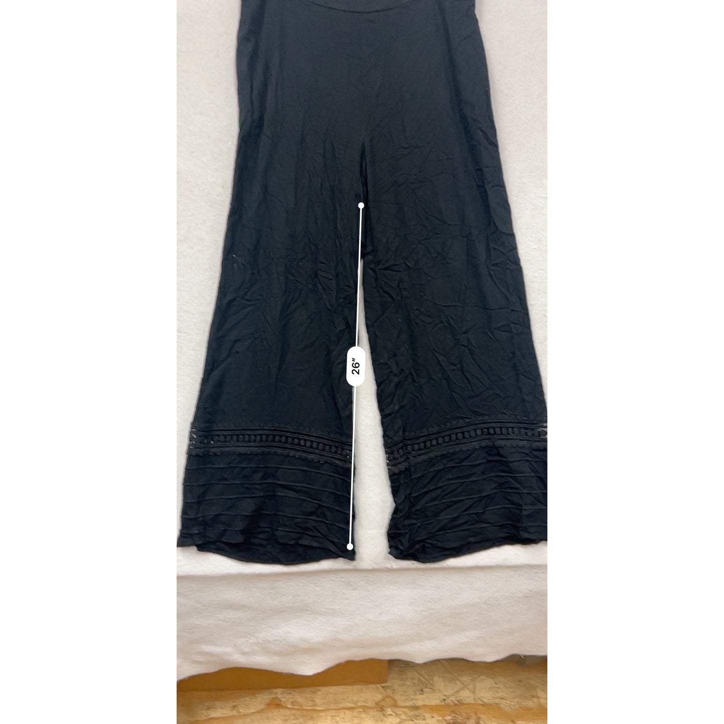 Splash Size 14 Black Wide-Leg Pants With Lace Detail #814A