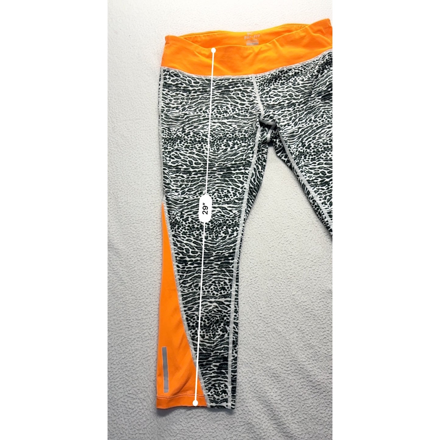 Nike Dri-Fit Womens Zebra Print & Orange Active Leggings #7501