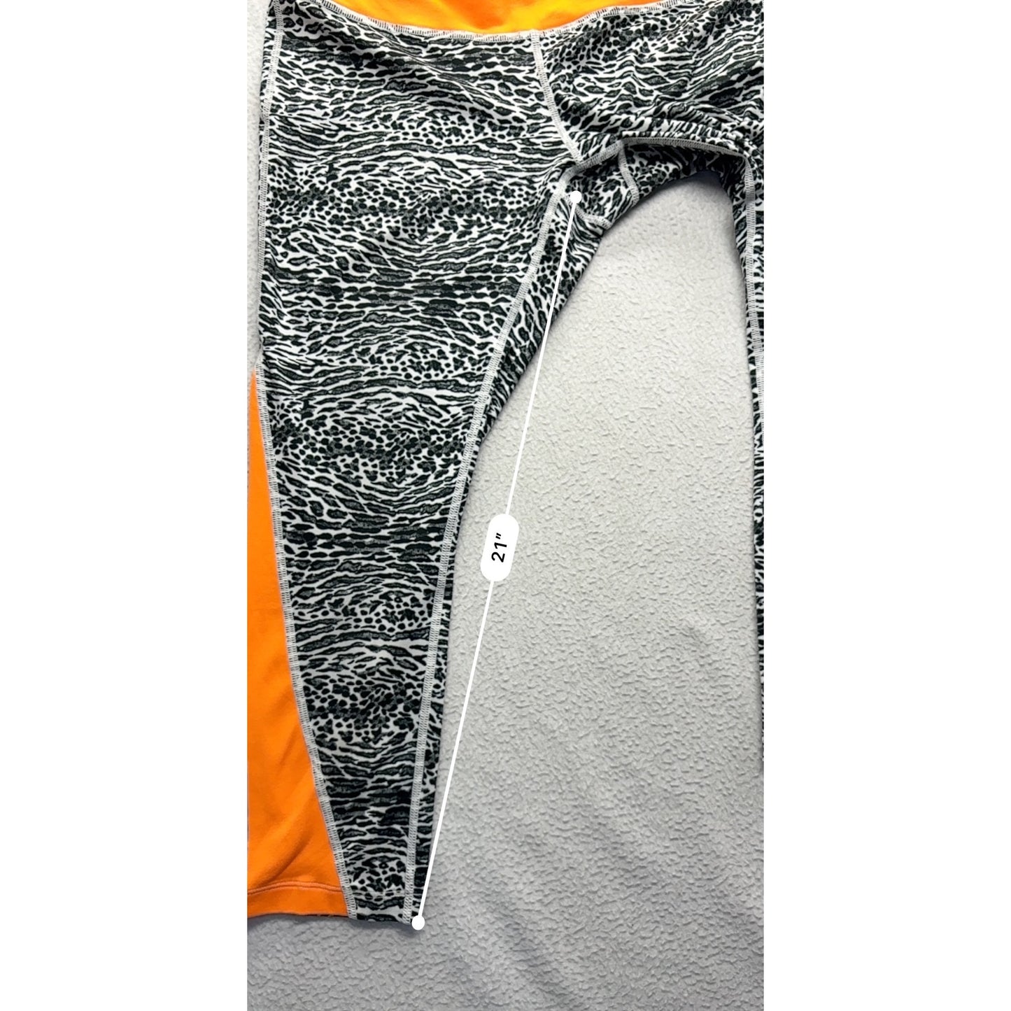 Nike Dri-Fit Womens Zebra Print & Orange Active Leggings #7501