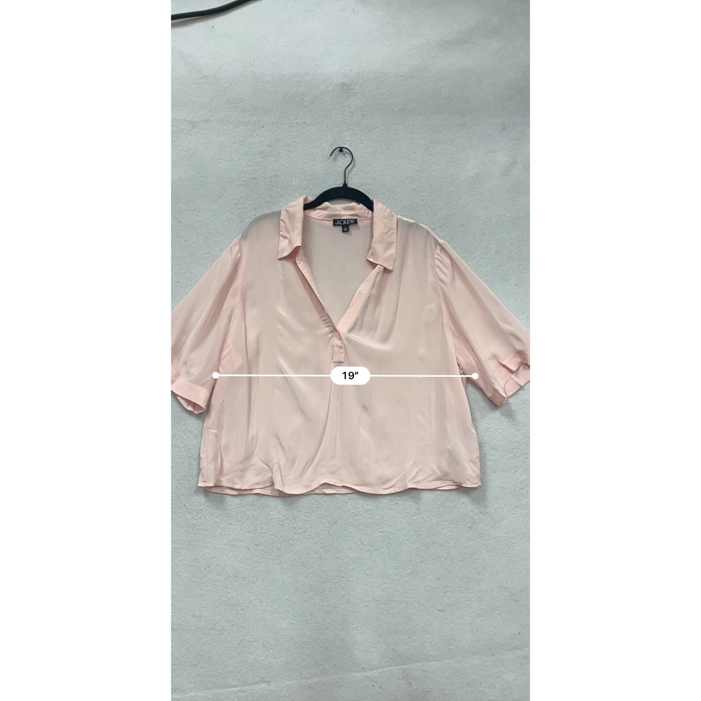 J.Crew Blush Pink V-Neck Blouse Size L #836A
