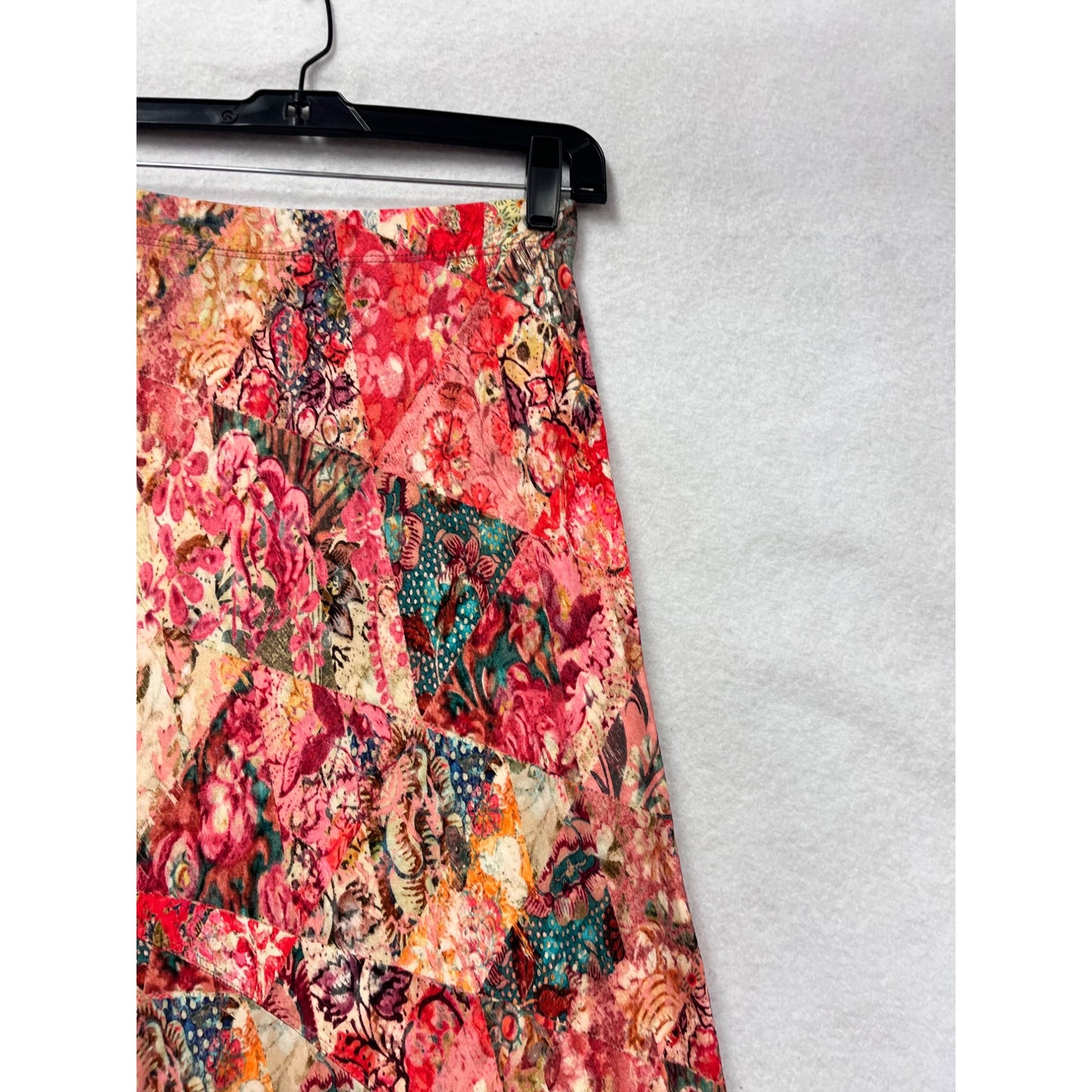*NWT* Peruvian Connection Florissima Skirt XS Red Pink Floral Patchwork #8354