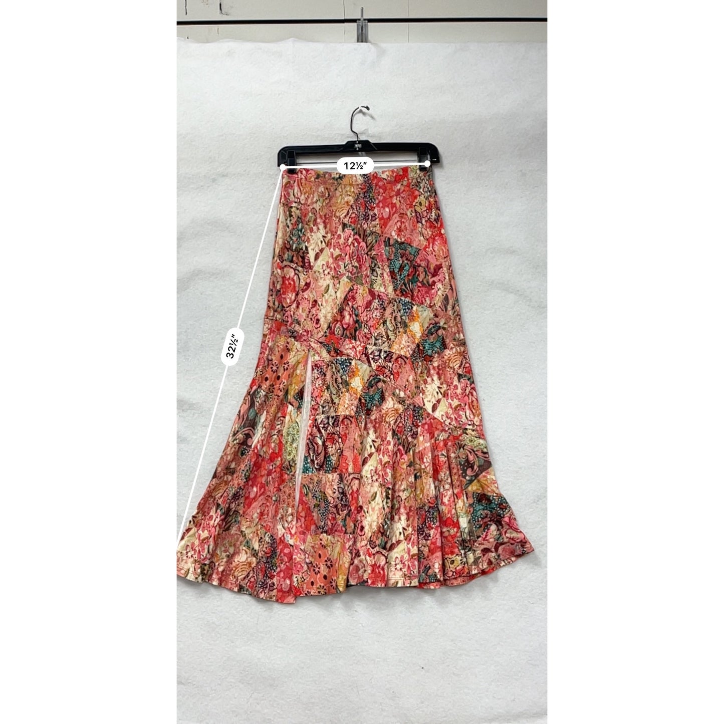 *NWT* Peruvian Connection Florissima Skirt XS Red Pink Floral Patchwork #8354