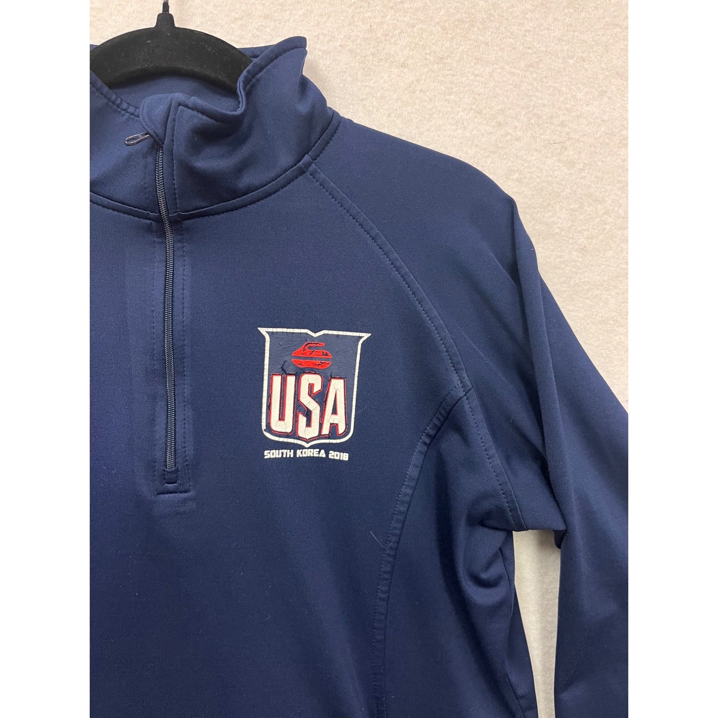 Womens Navy USA South Korea 2018 Sport-Tek 1/4 Zip Pullover - Small #6910