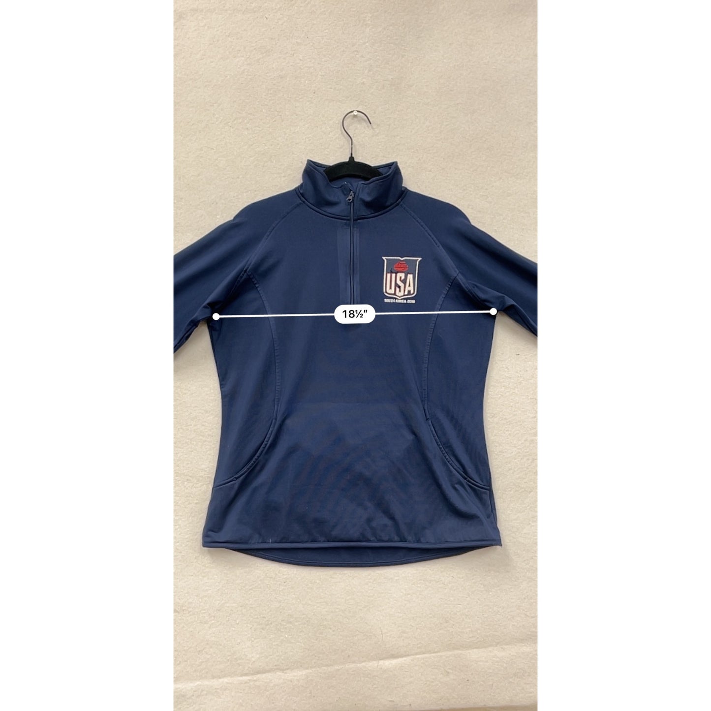 Womens Navy USA South Korea 2018 Sport-Tek 1/4 Zip Pullover - Small #6910
