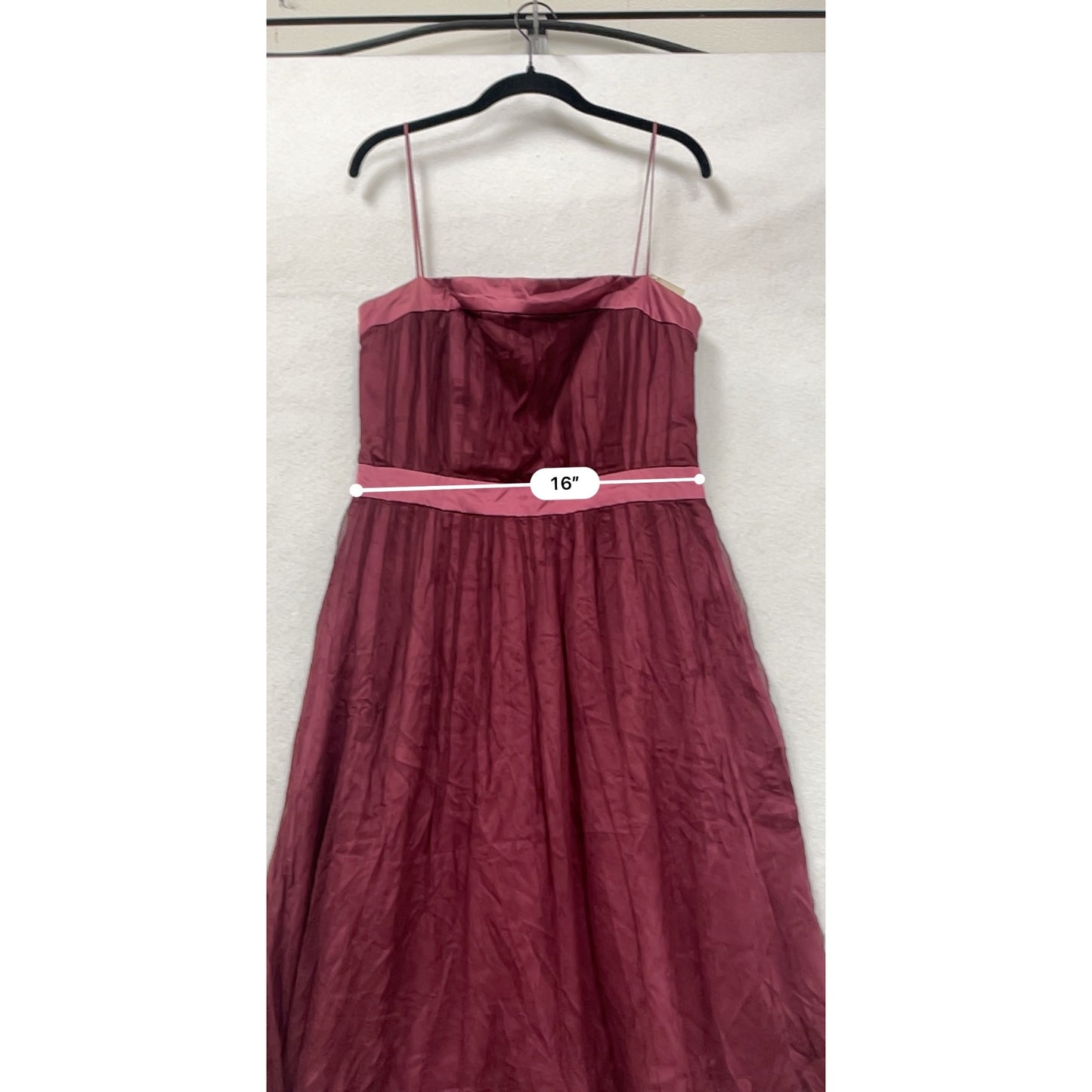Jenny Yoo Womens Burgundy & Pink Silk Dress Size 8 #8796