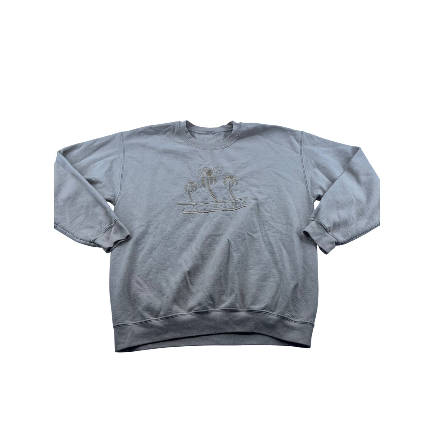 Vintage Florida Palm Tree Beige Crewneck Sweatshirt #6215