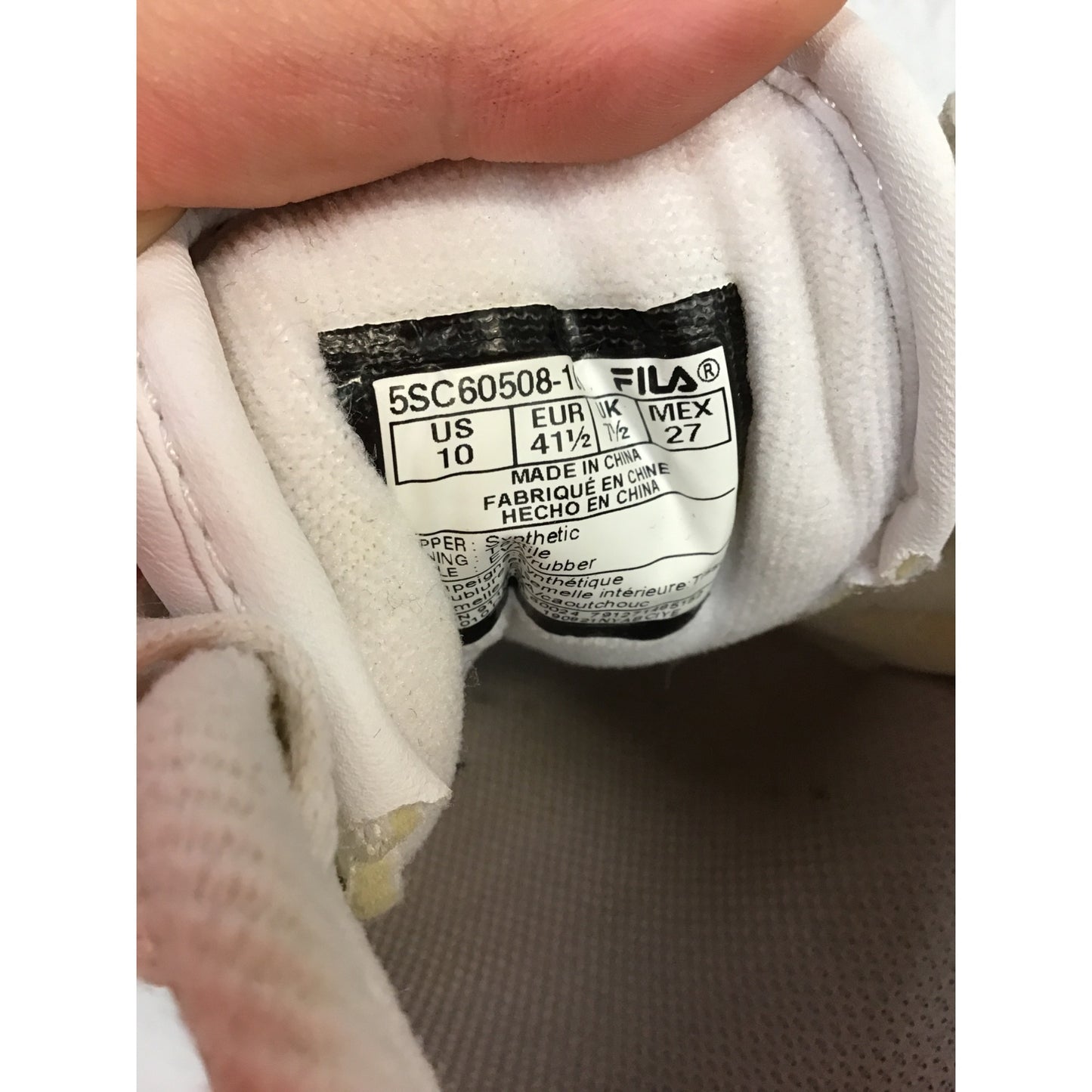 White Fila Tennis shoes