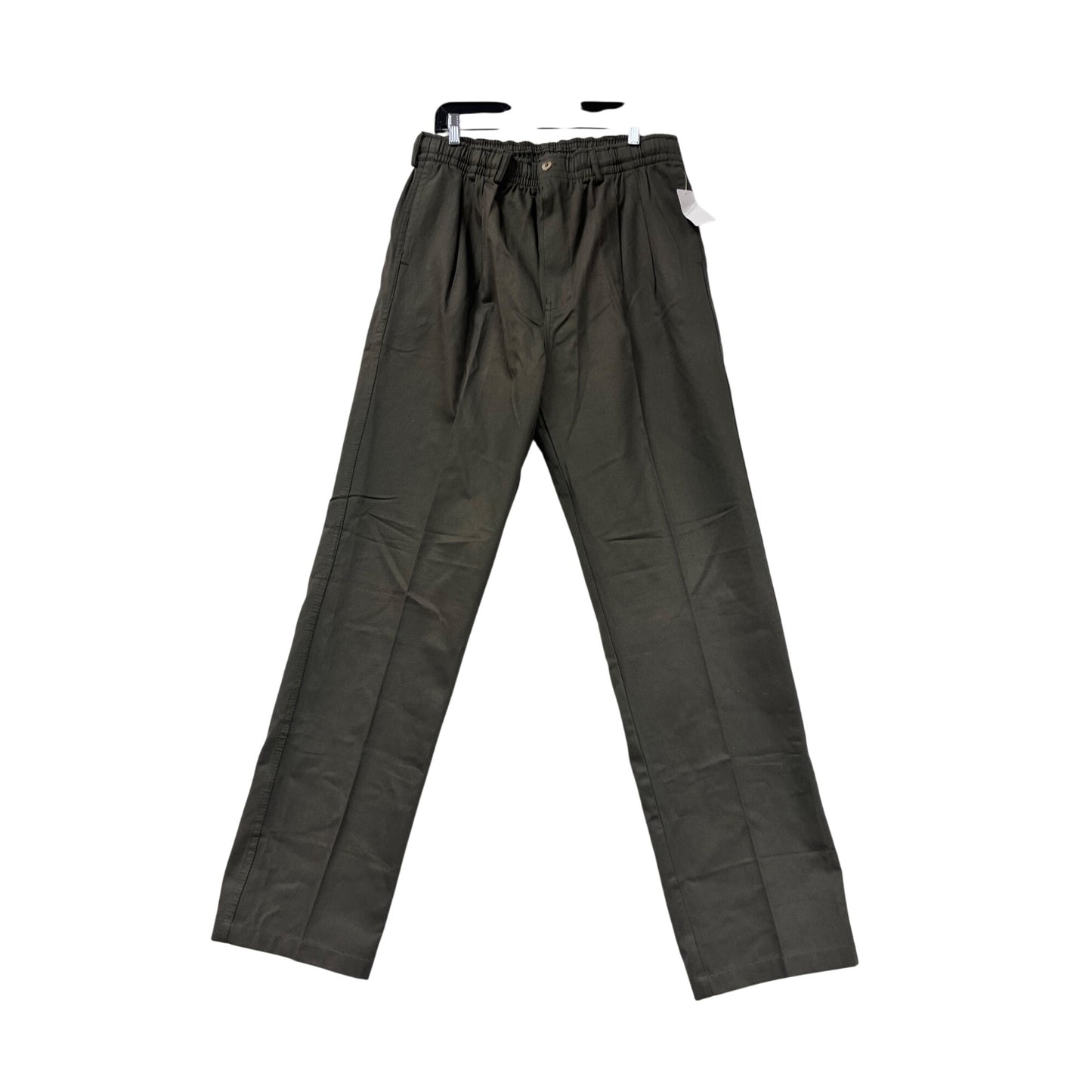 Mens 40 Tall Olive Creekwood Casual Pants 100% Cotton Elastic Waist New With Tags #6857