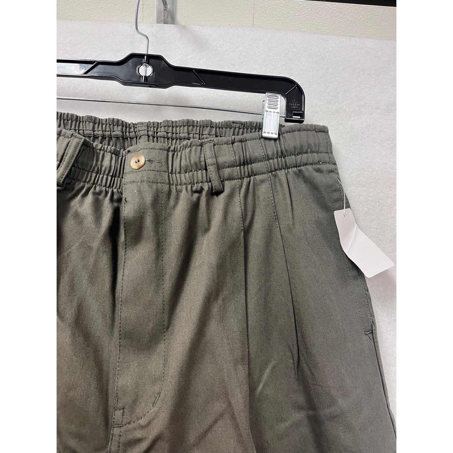 Mens 40 Tall Olive Creekwood Casual Pants 100% Cotton Elastic Waist New With Tags #6857