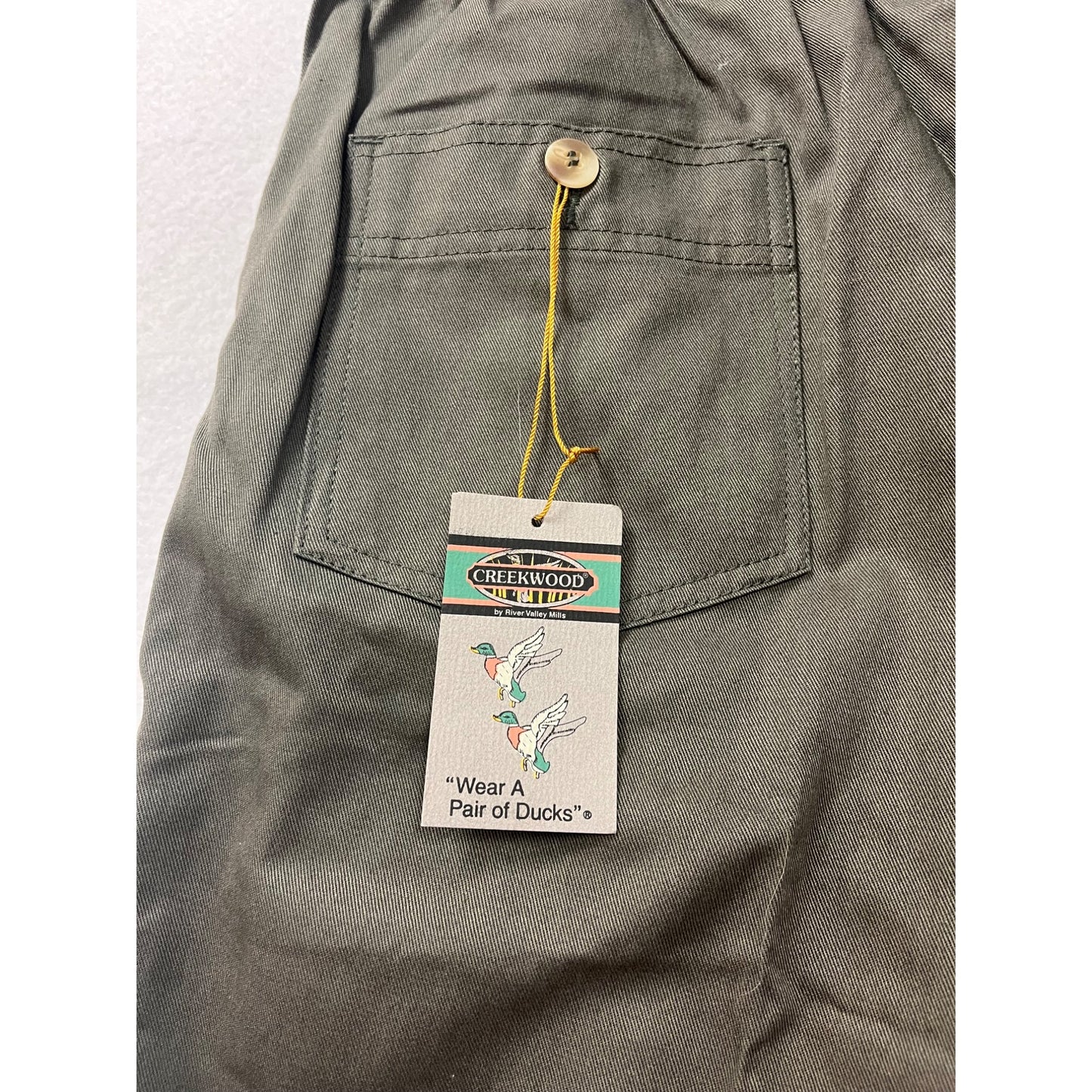 Mens 40 Tall Olive Creekwood Casual Pants 100% Cotton Elastic Waist New With Tags #6857