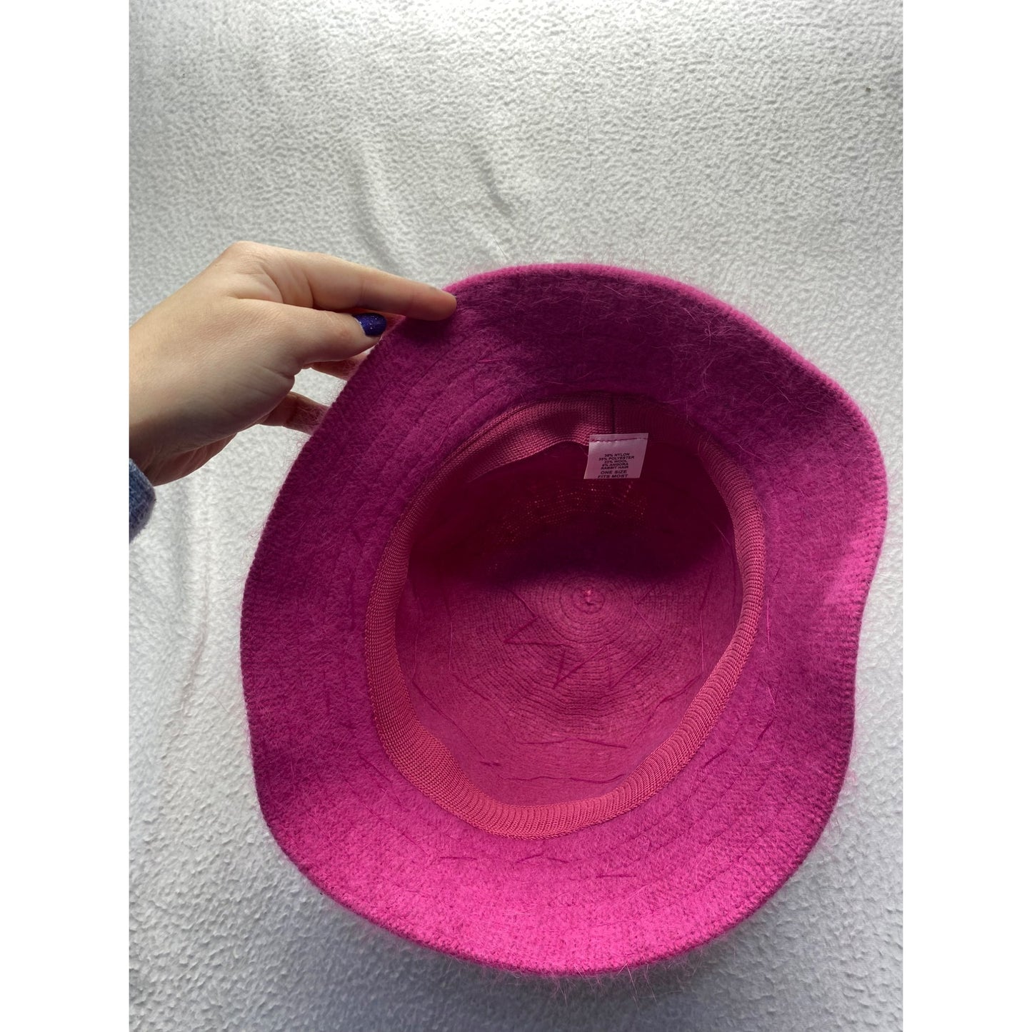Pink Wool Sequin-Embellished Floppy Hat #5840