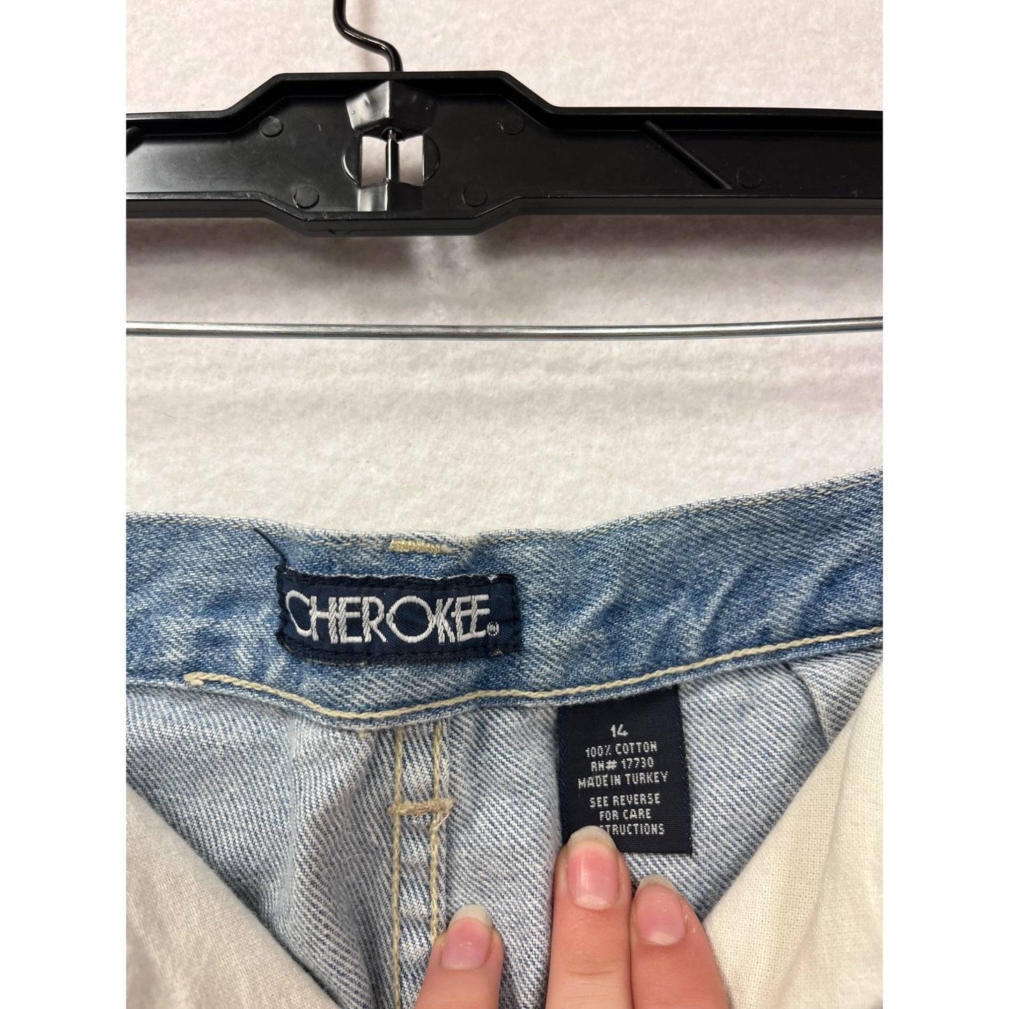 Vintage Cherokee Womens Blue Denim Cargo Shorts #6104