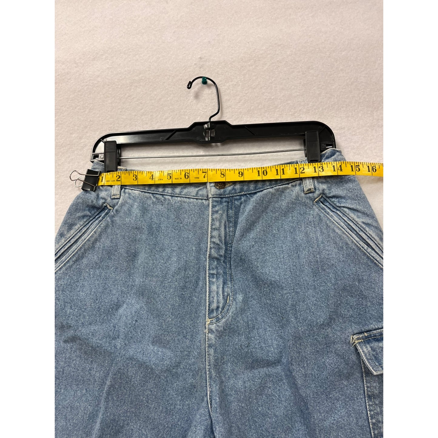 Vintage Cherokee Womens Blue Denim Cargo Shorts #6104