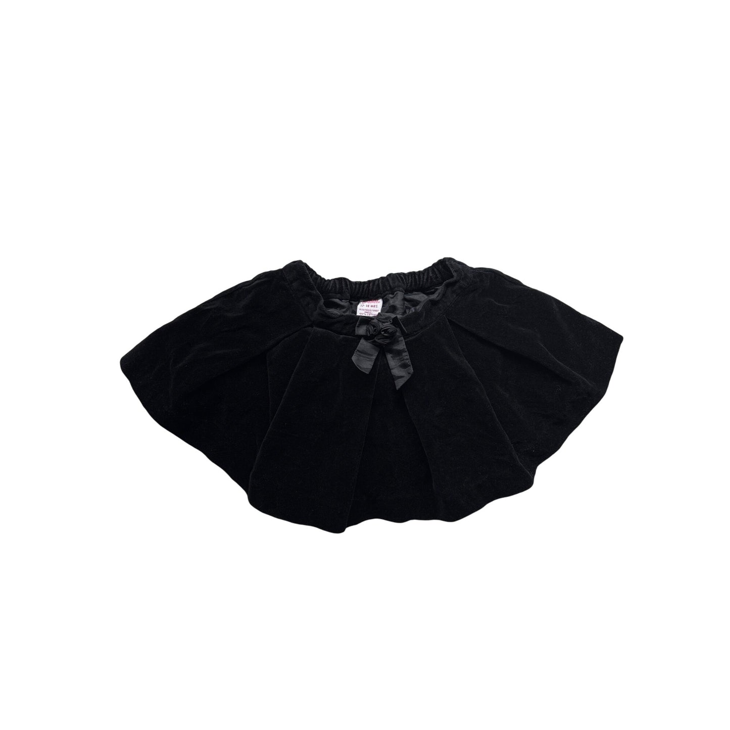 Gymboree Toddler Girls Black Velvet skirt 12-18 Mos Polyester Lining #6379