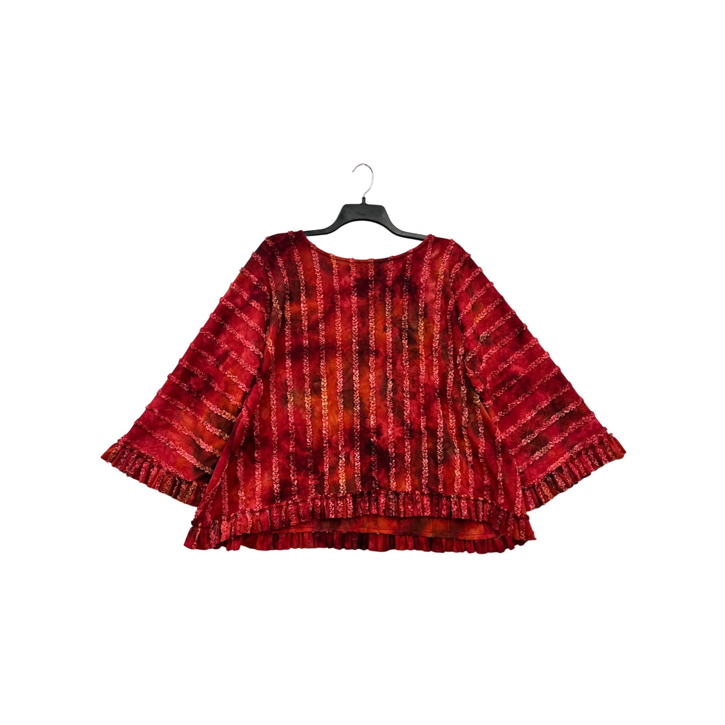 Red & Orange Ruffled Long Sleeve Top Size 3 #8307